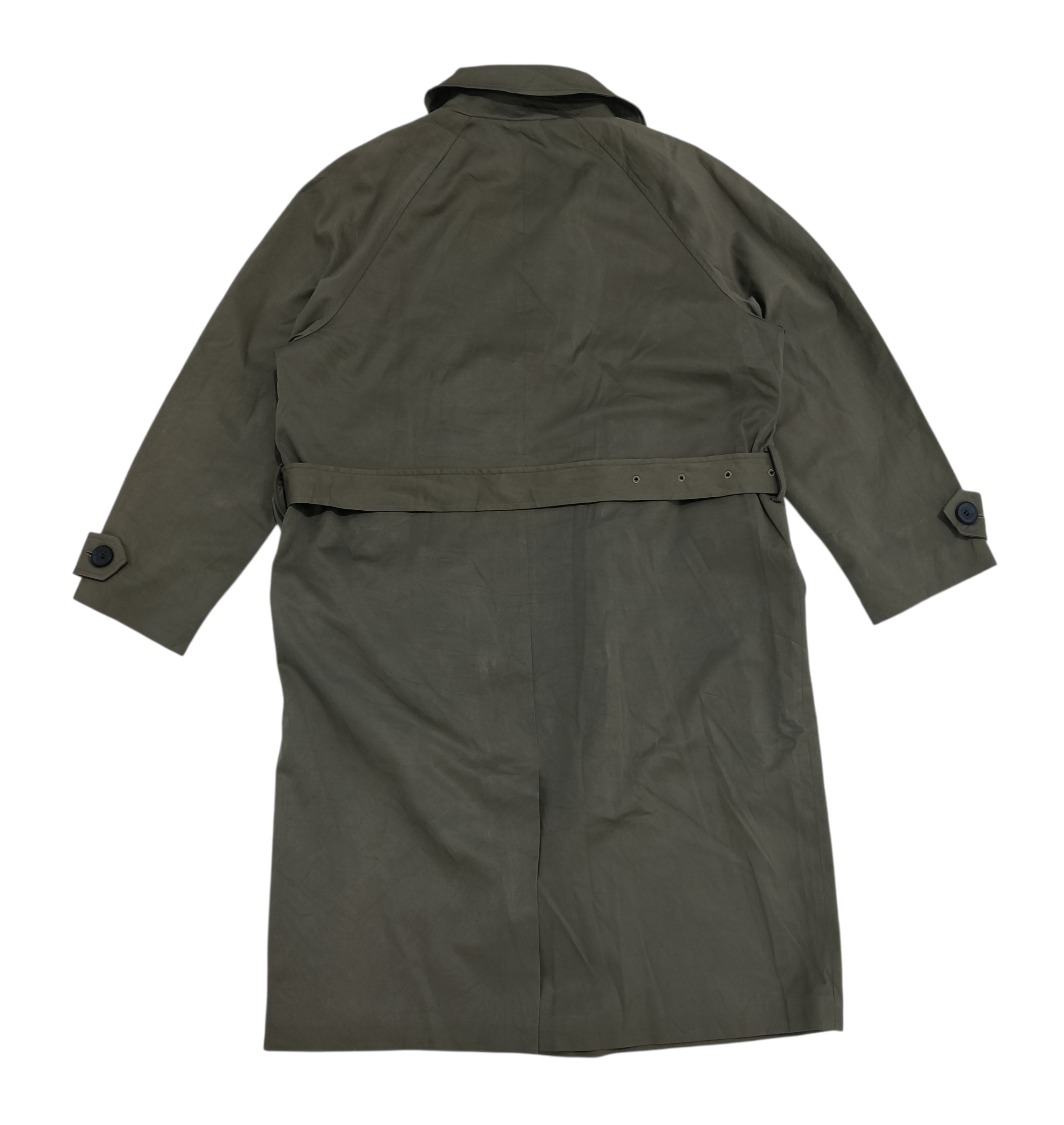 Other ANDEW Women's Green Belted Trench Coat / Spy Coat Size L / US 10 / IT 46 - 6 Thumbnail