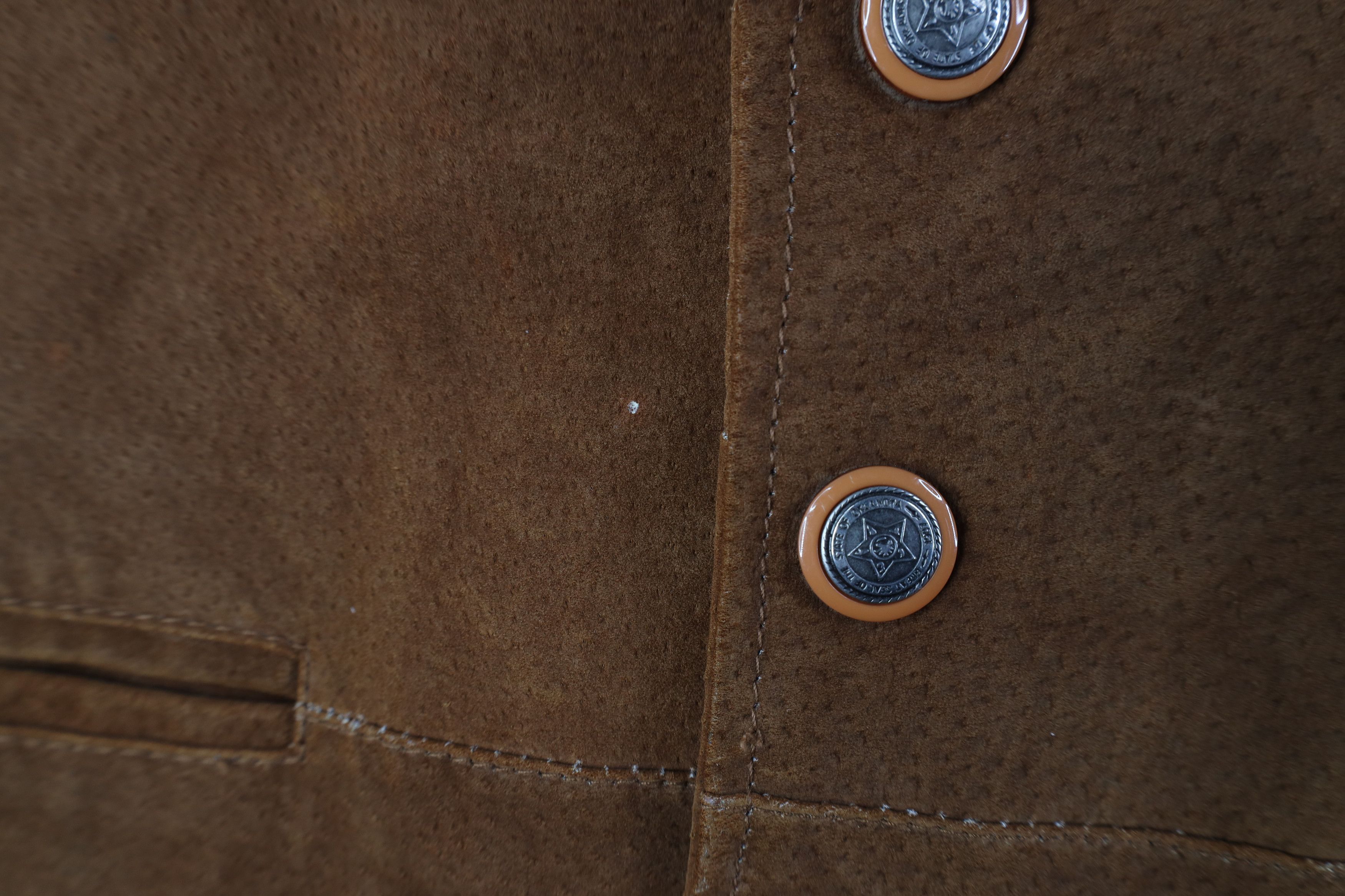 Vintage Vintage 90s Streetwear Leather Buckle Back Vest Jacket Brown Size US XL / EU 56 / 4 - 5 Thumbnail