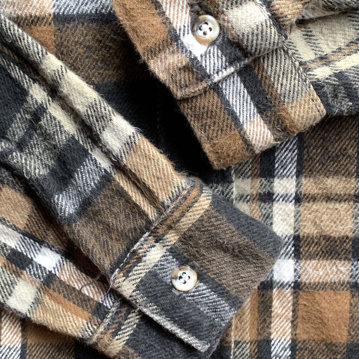 FiveBrother 1990s Plaid Brown & Orange Fivebrother Flannel Size US M / EU 48-50 / 2 - 4 Thumbnail