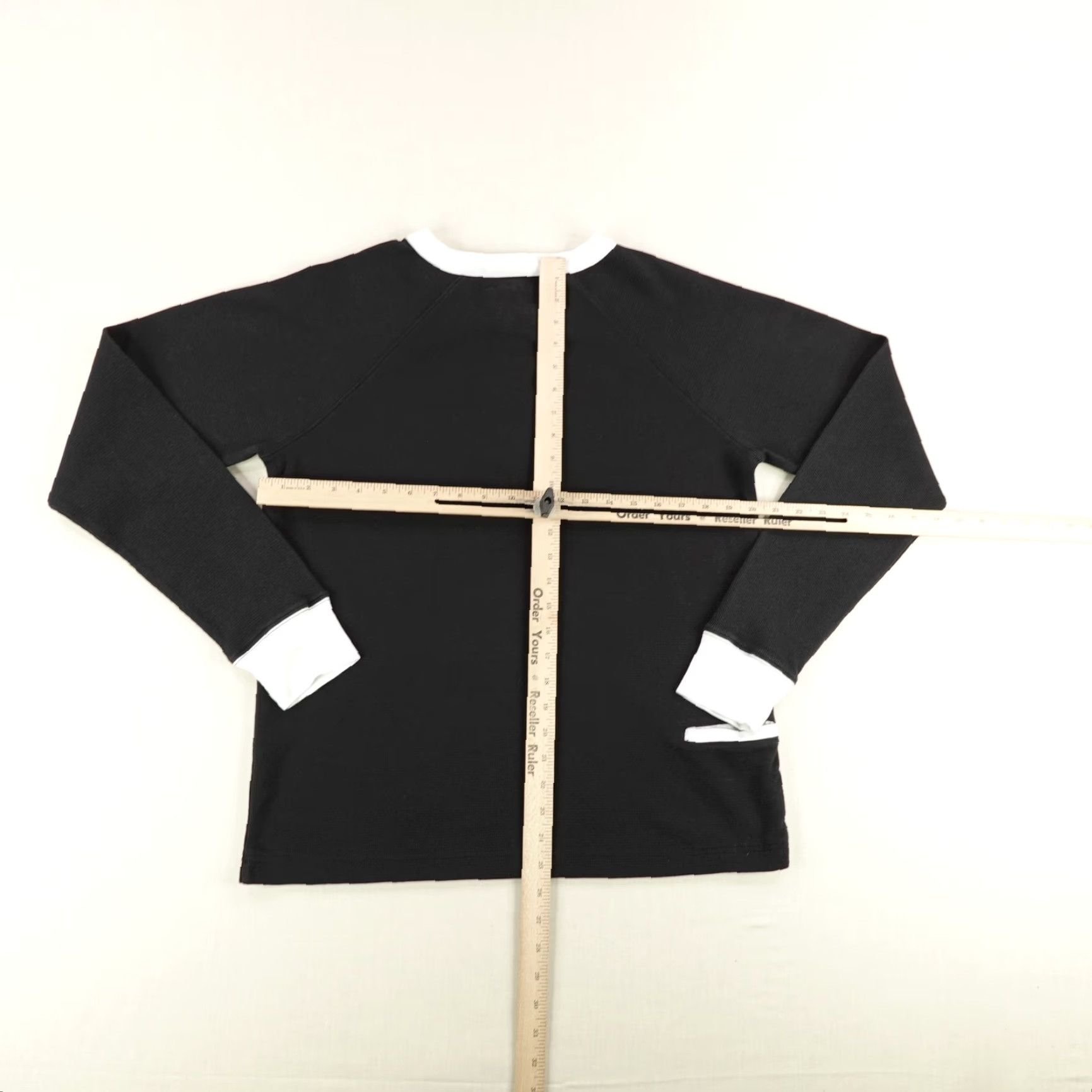 Vintage California Cowboy Men's Thermal Henley Shirt Large Black Waffle Knit Casual Long Sleeve Size US L / EU 52-54 / 3 - 5 Thumbnail