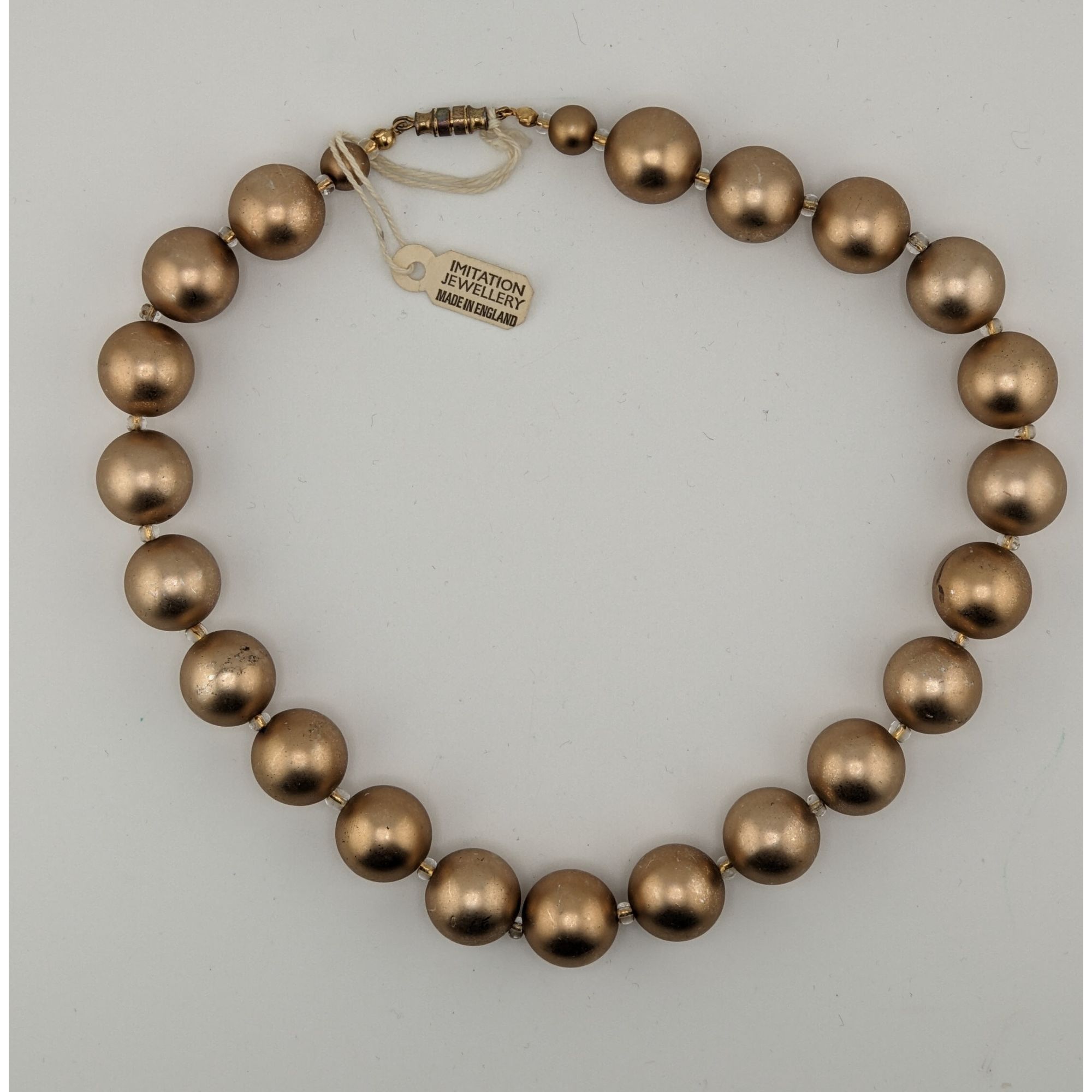 Other Vintage Glam Gold-Tone Beaded Necklace With Barrel Clasp Mad Size ONE SIZE - 5 Thumbnail