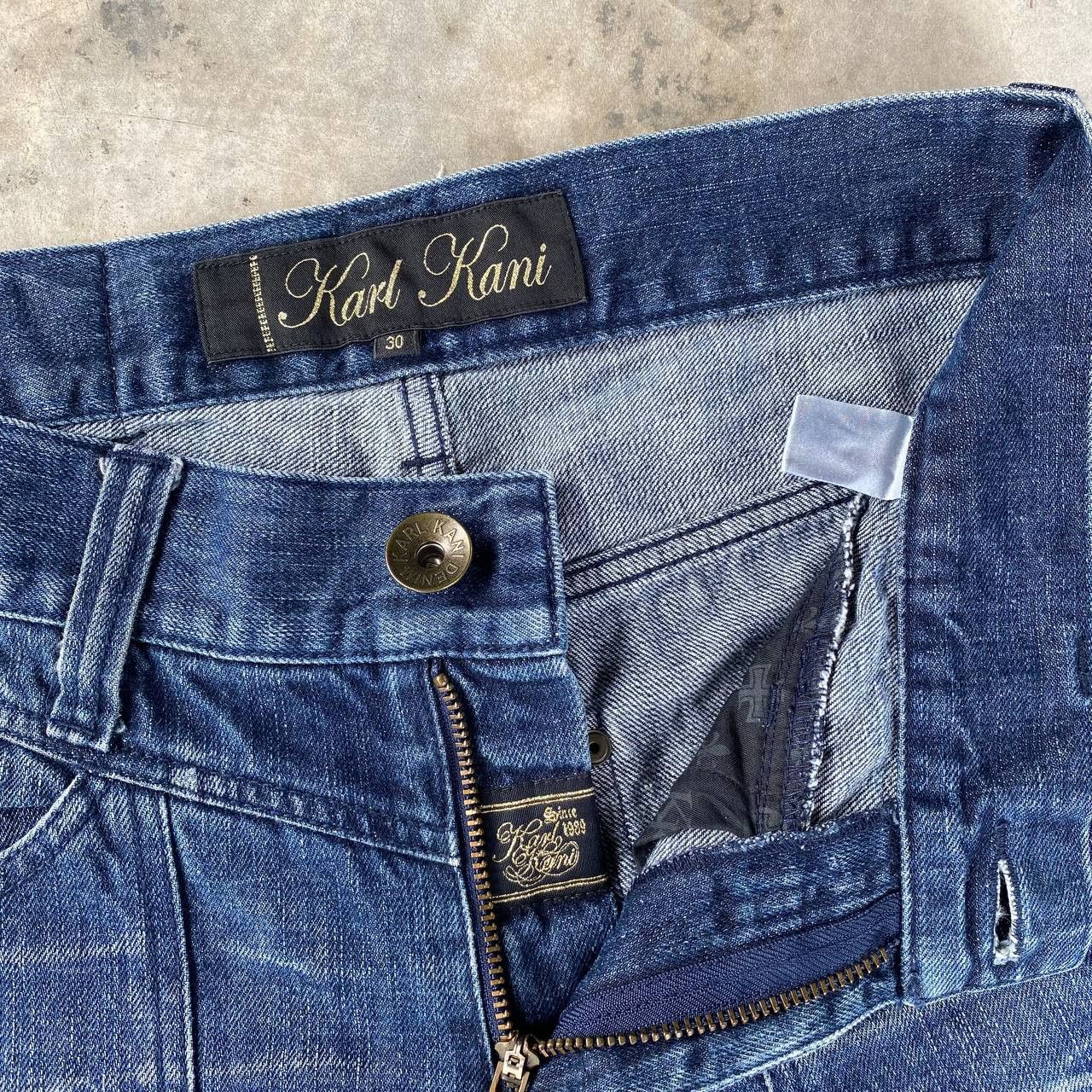 Karl Kani BJ05-25 KARL KANI DISTRESSED REPAIRED DENIM TIGER-CLAW MARK Size US 30 / EU 46 - 8 Thumbnail