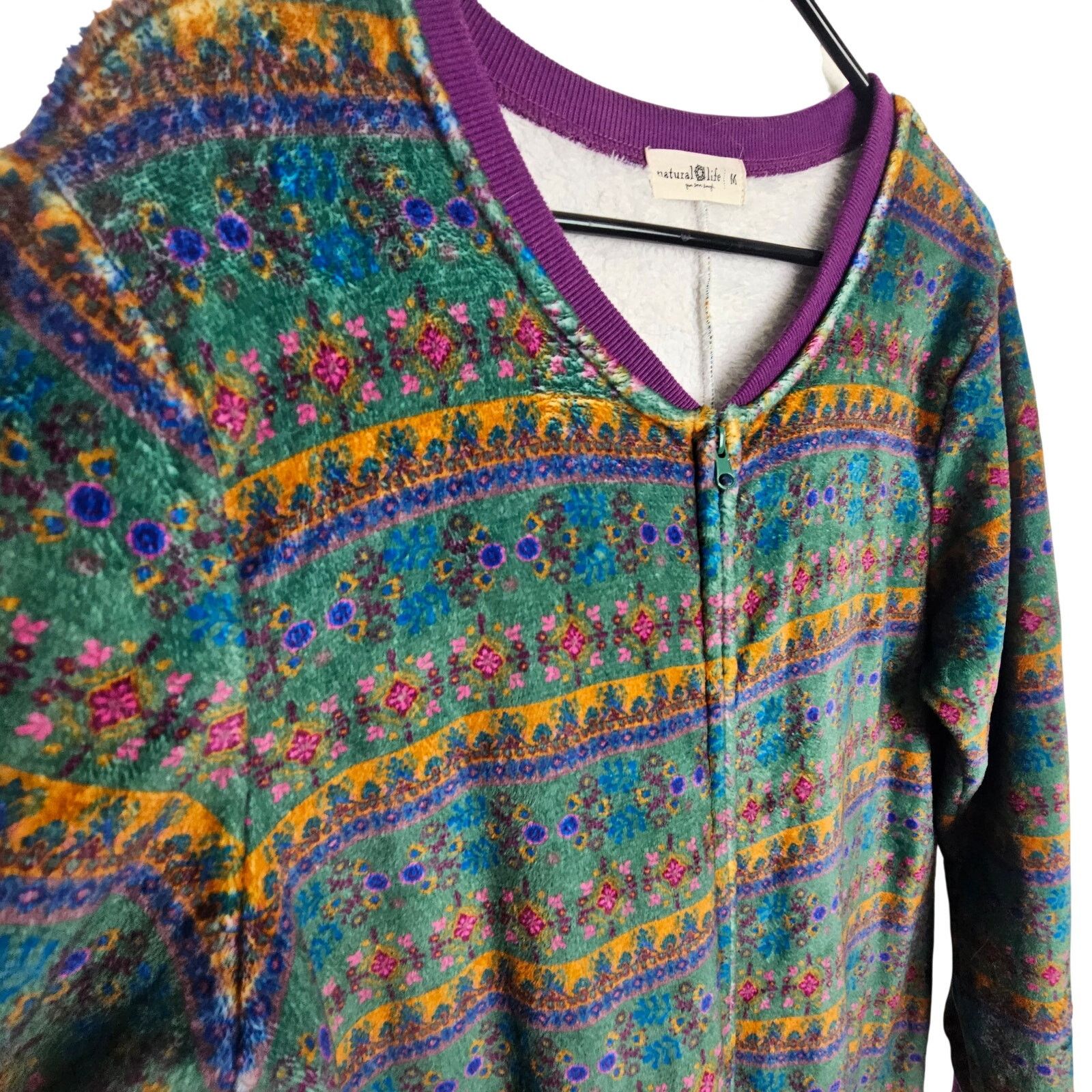 Natural Issue Natural Life Womens Fleece Floral Full Zip Fair Isle Pajamas Size 40" / US 18 - 7 Thumbnail