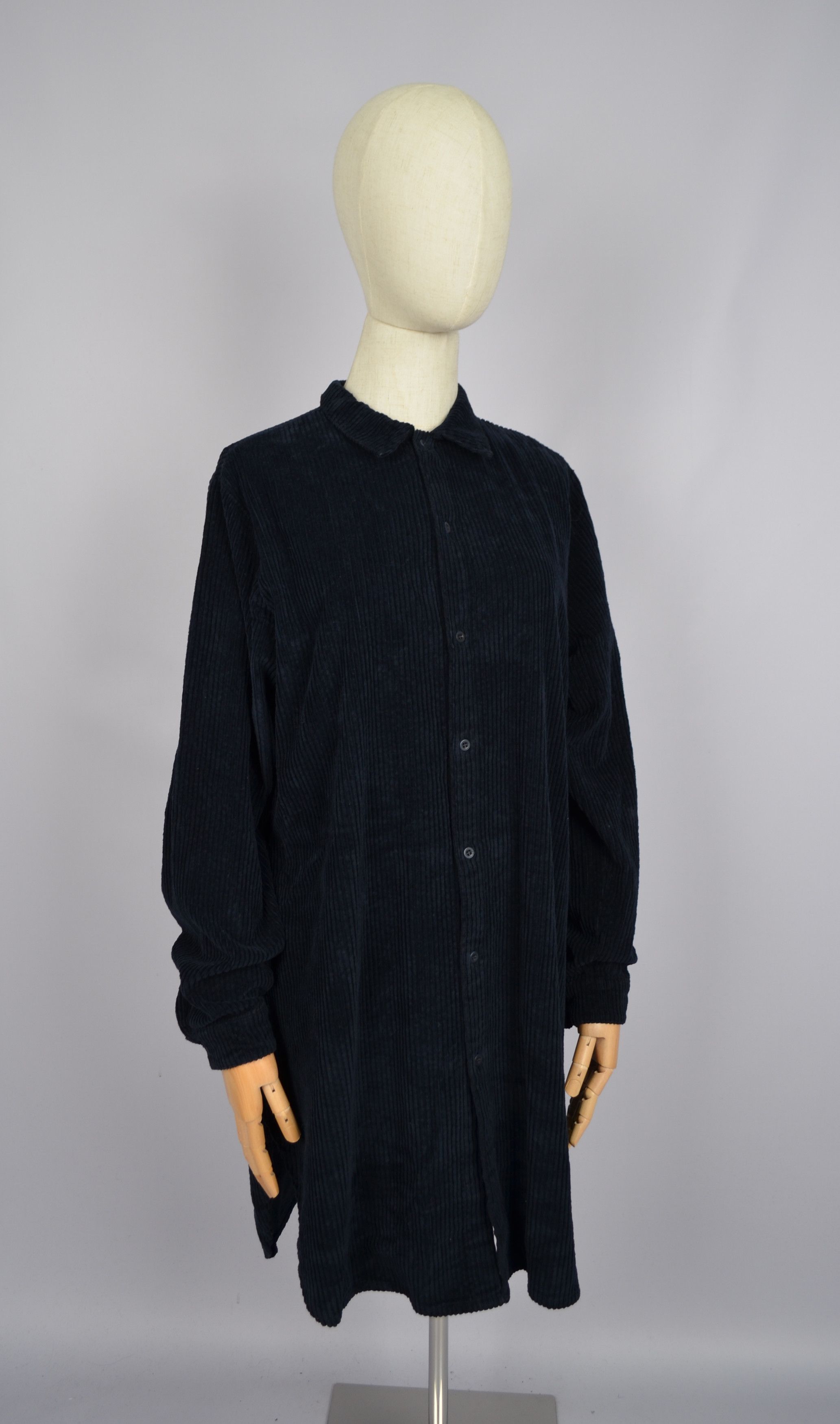 Designer Labo.Art Navy Corduroy Long Shirt Pockets Size 1/S Italy Size S / US 4 / IT 40 - 8 Thumbnail