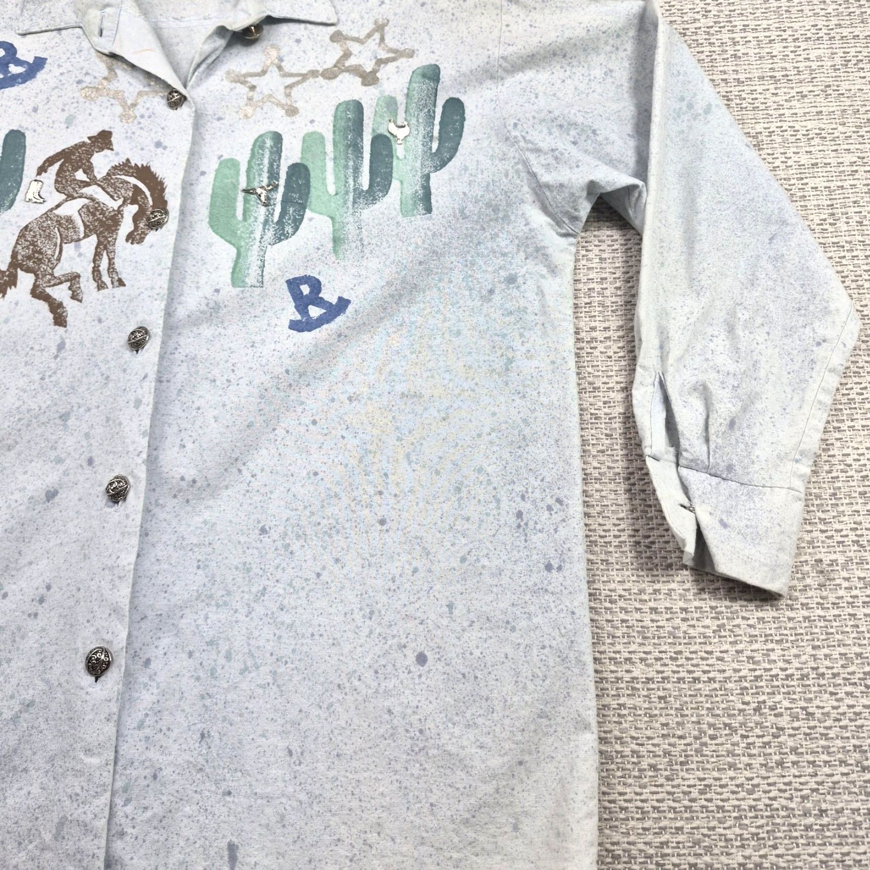 Vintage VINTAGE Little Canyon Alley by Marcy M.E. Shirt Womens XL Blue Western Tunic USA Size XL / US 12-14 / IT 48-50 - 2 Thumbnail