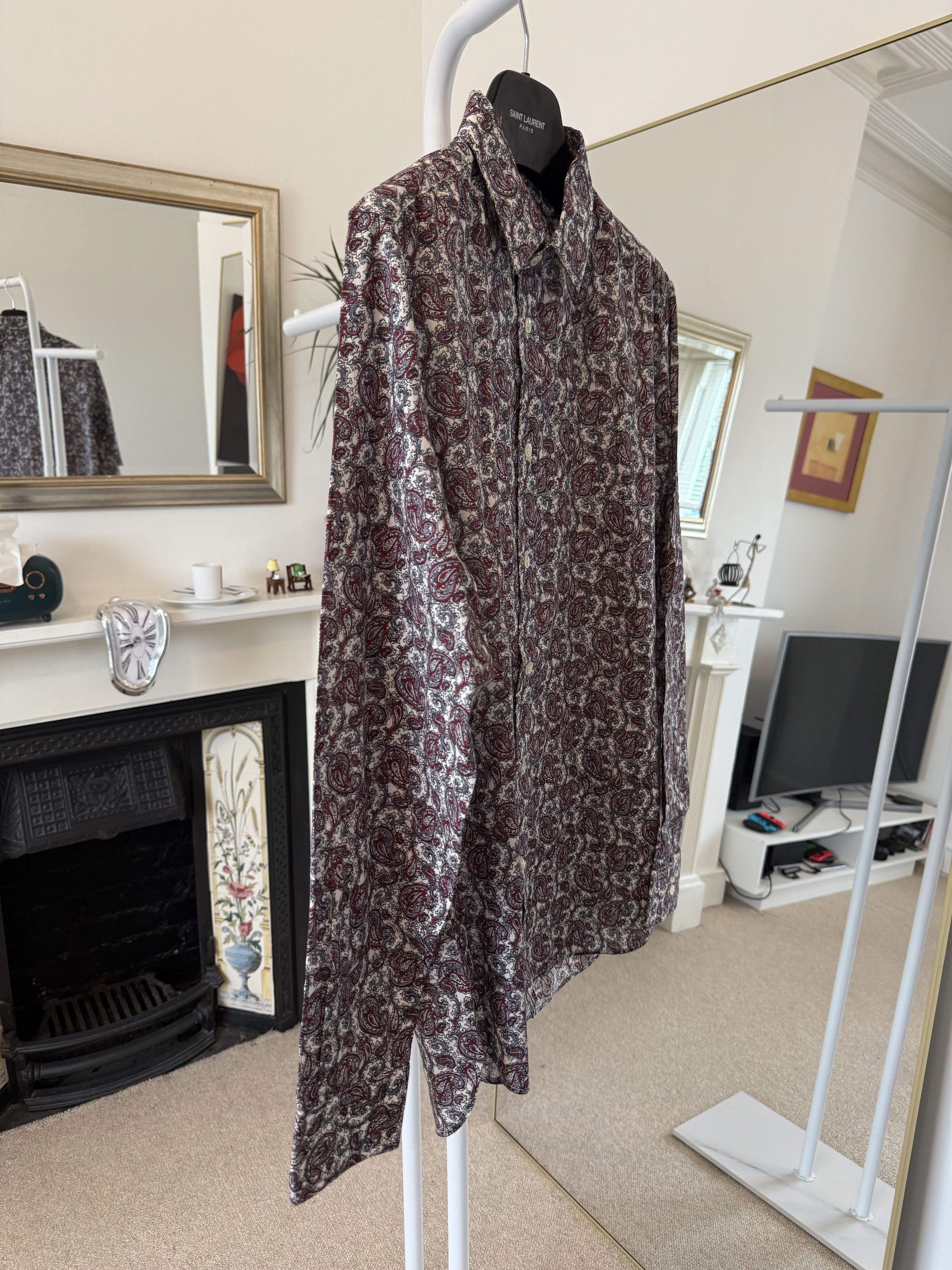 Hedi Slimane × Saint Laurent Paris SS17 Saint Laurent Paisley Shirt Size US M / EU 48-50 / 2 - 6 Thumbnail