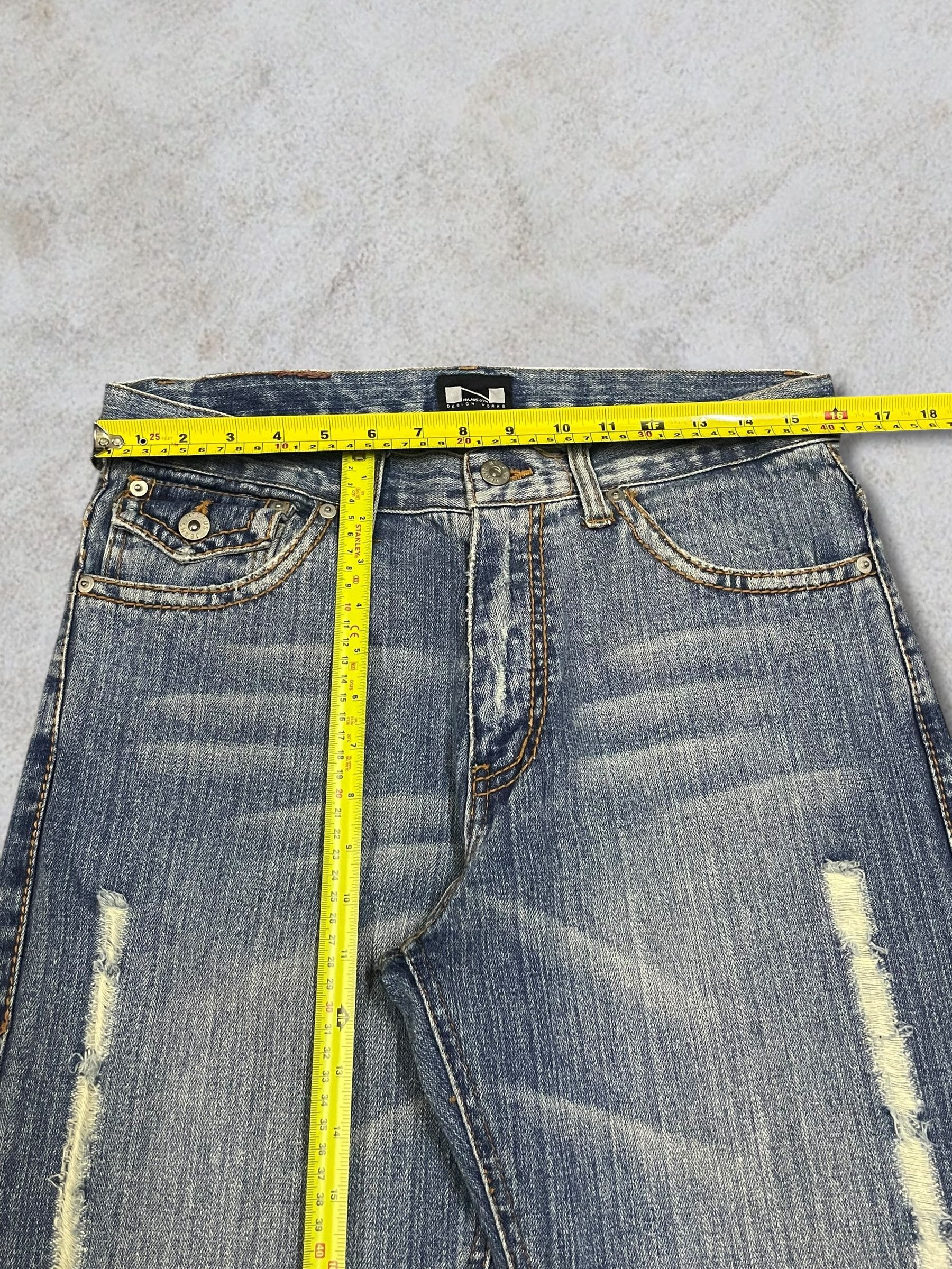 Fragment Design Vintage Nylaus Sick Frayed Blue Wash Twisted Bootcut Jeans Size US 32 / EU 48 - 14 Thumbnail