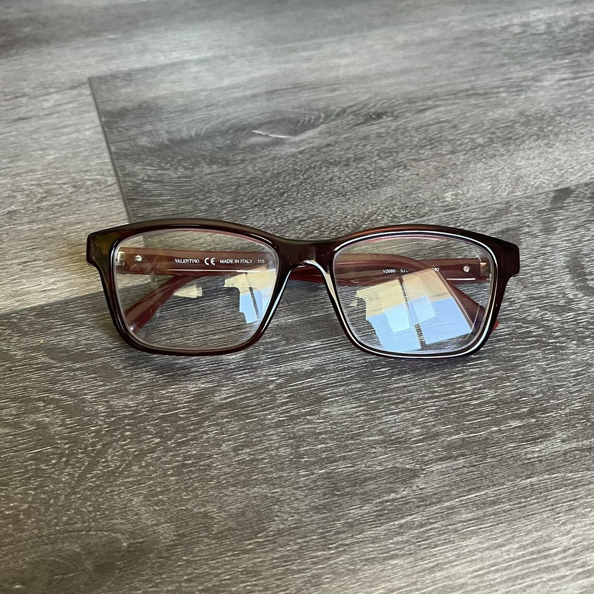 Valentino Vintage Valentino Square Frames Eyeglasses Wine Red V2680 Size ONE SIZE - 1 Thumbnail