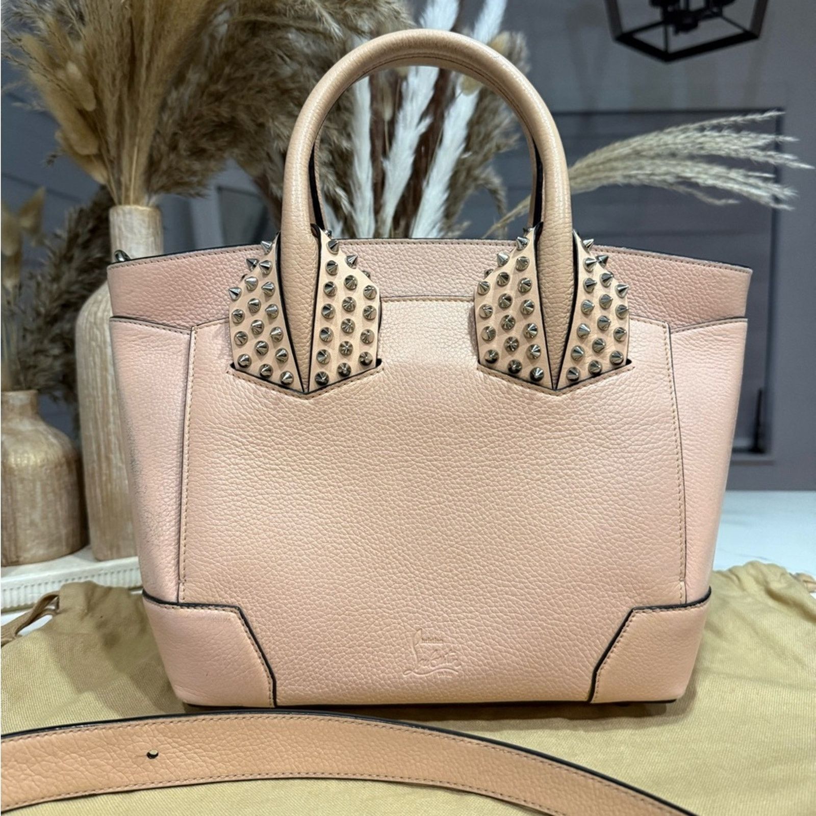 Christian Louboutin Christian Louboutin Eloise Small Studded Leather Tote Beige Size ONE SIZE - 12 Thumbnail