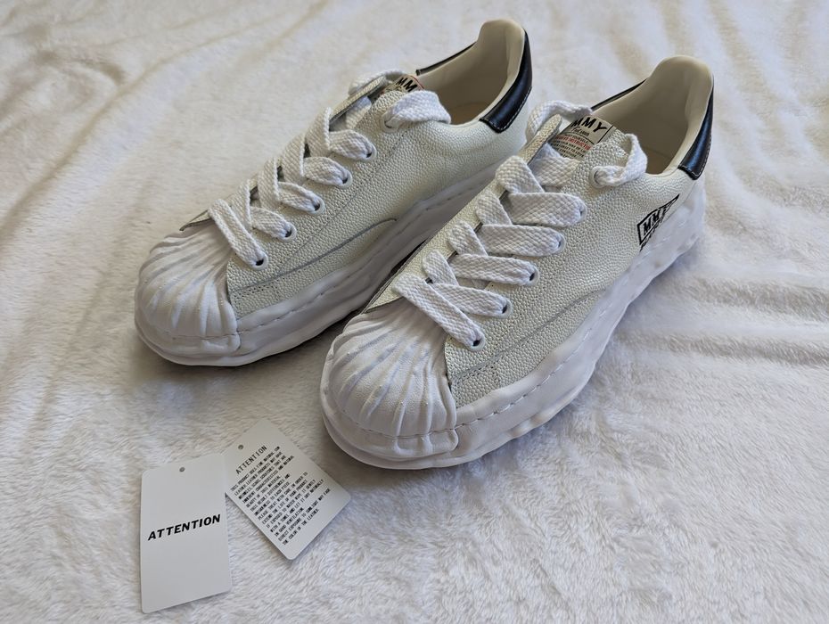 Maison MIHARA YASUHIRO New! Authentic White Leather Blakey Low