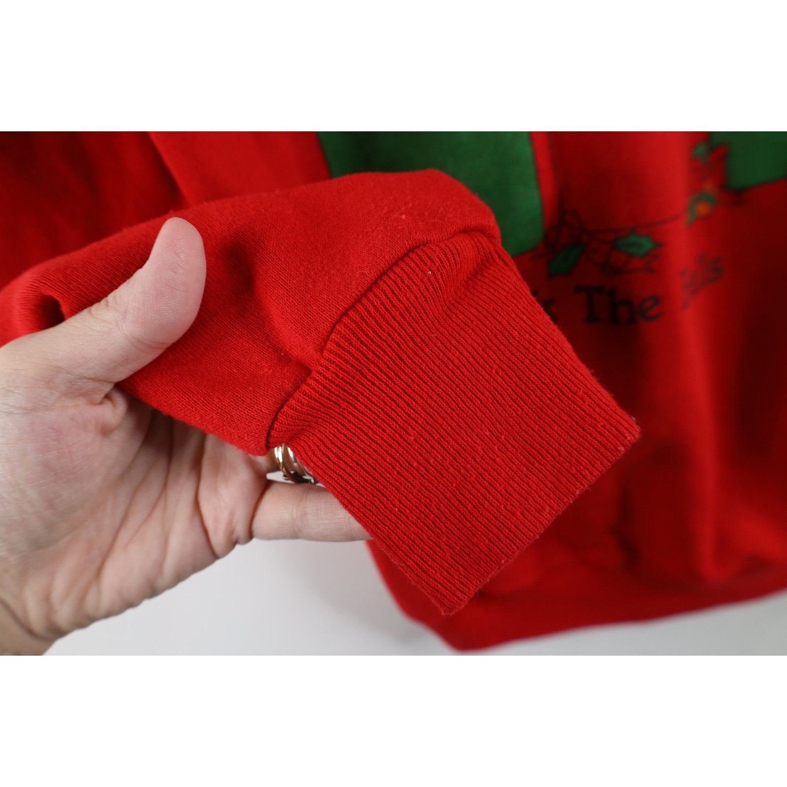 Vintage Vintage 80s Faded Christmas Duck the Halls Sweatshirt Size M / US 6-8 / IT 42-44 - 6 Thumbnail