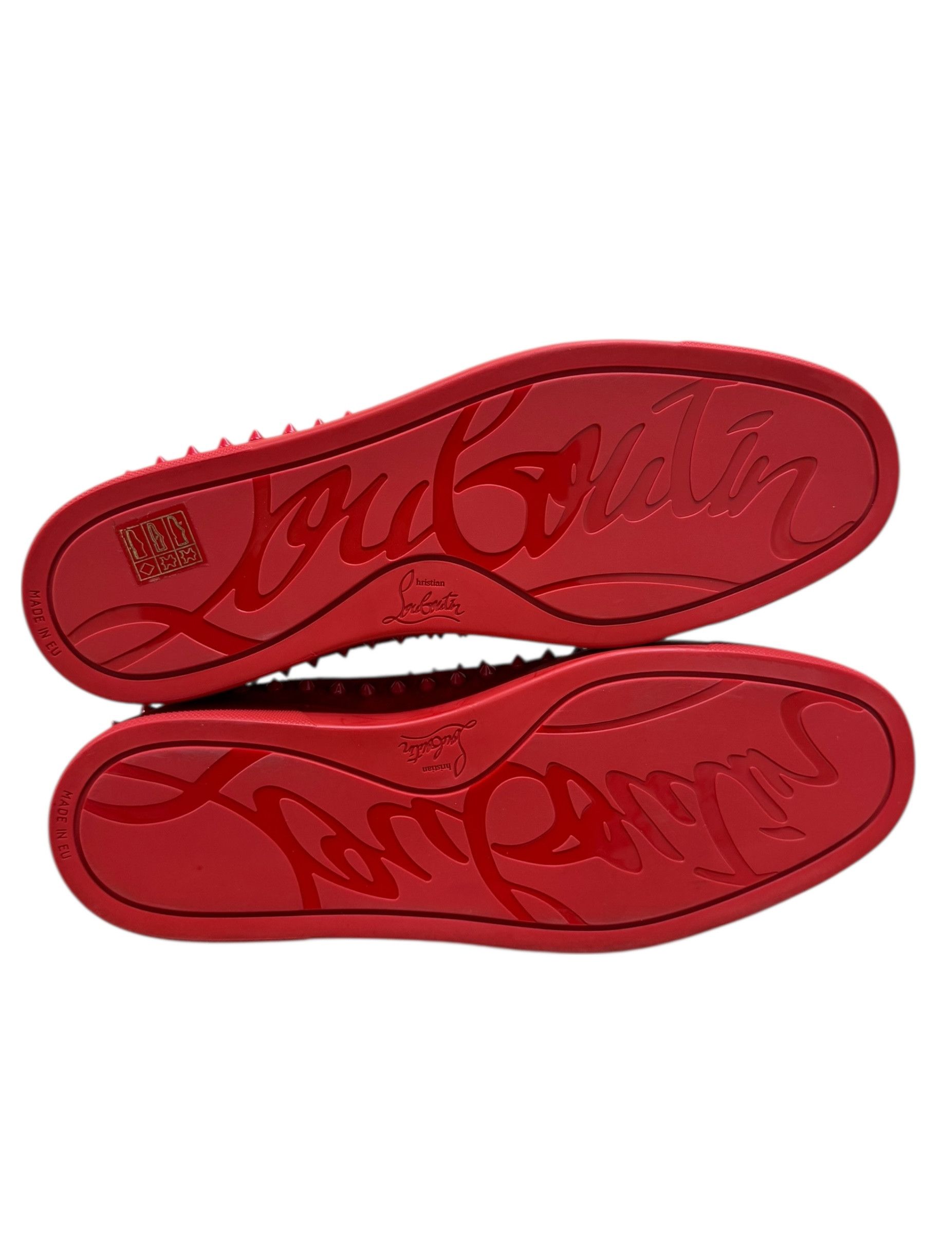 Christian Louboutin Christian Louboutin Red Velour Spike Bout Loafers Slip Ons Size US 12 / EU 45 - 7 Thumbnail