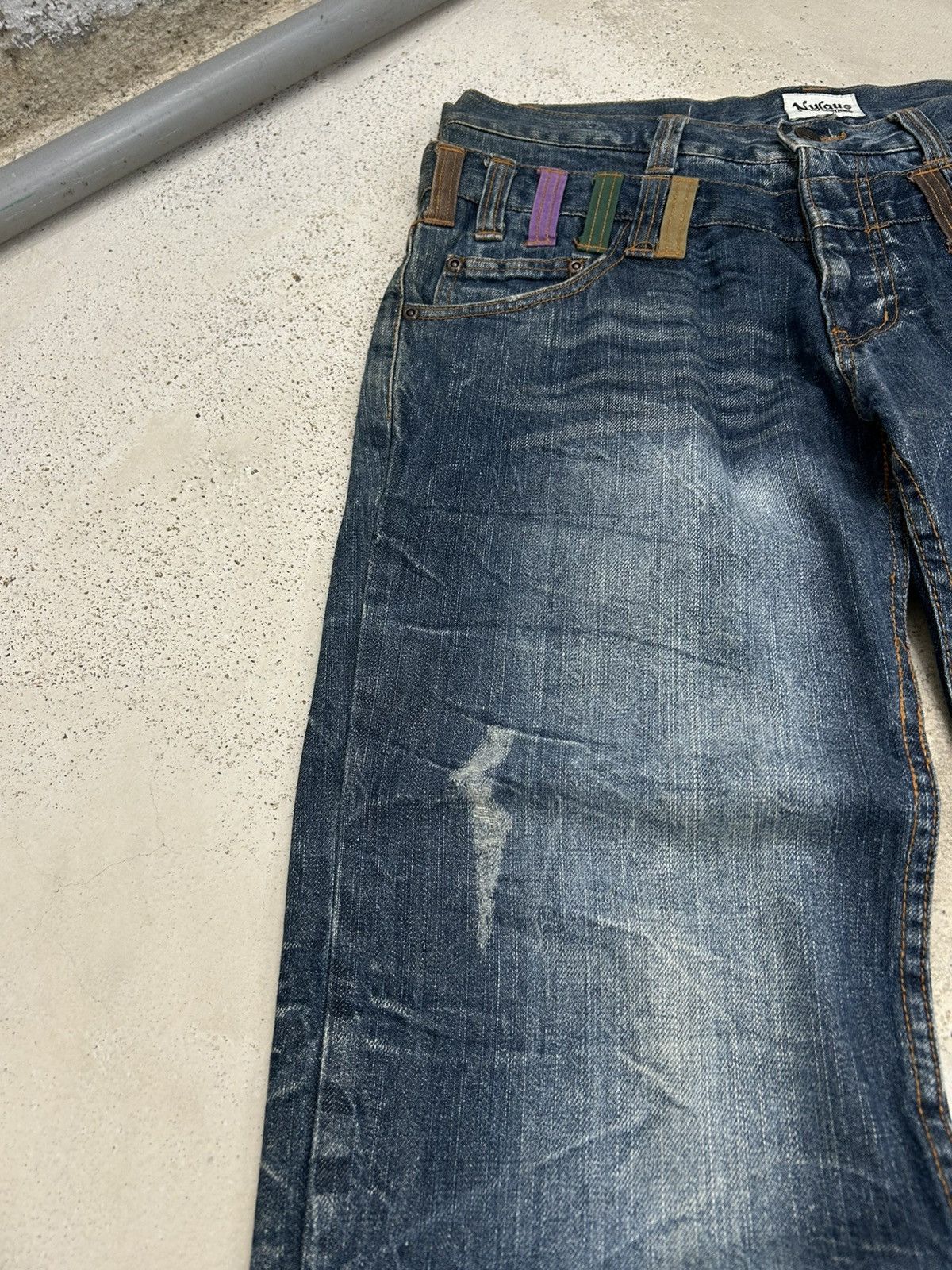 GOSTAR DE FUGA Vintage Y2k Nylaus Distressed Clawn Marks Straight Cut Size US 33 - 7 Thumbnail