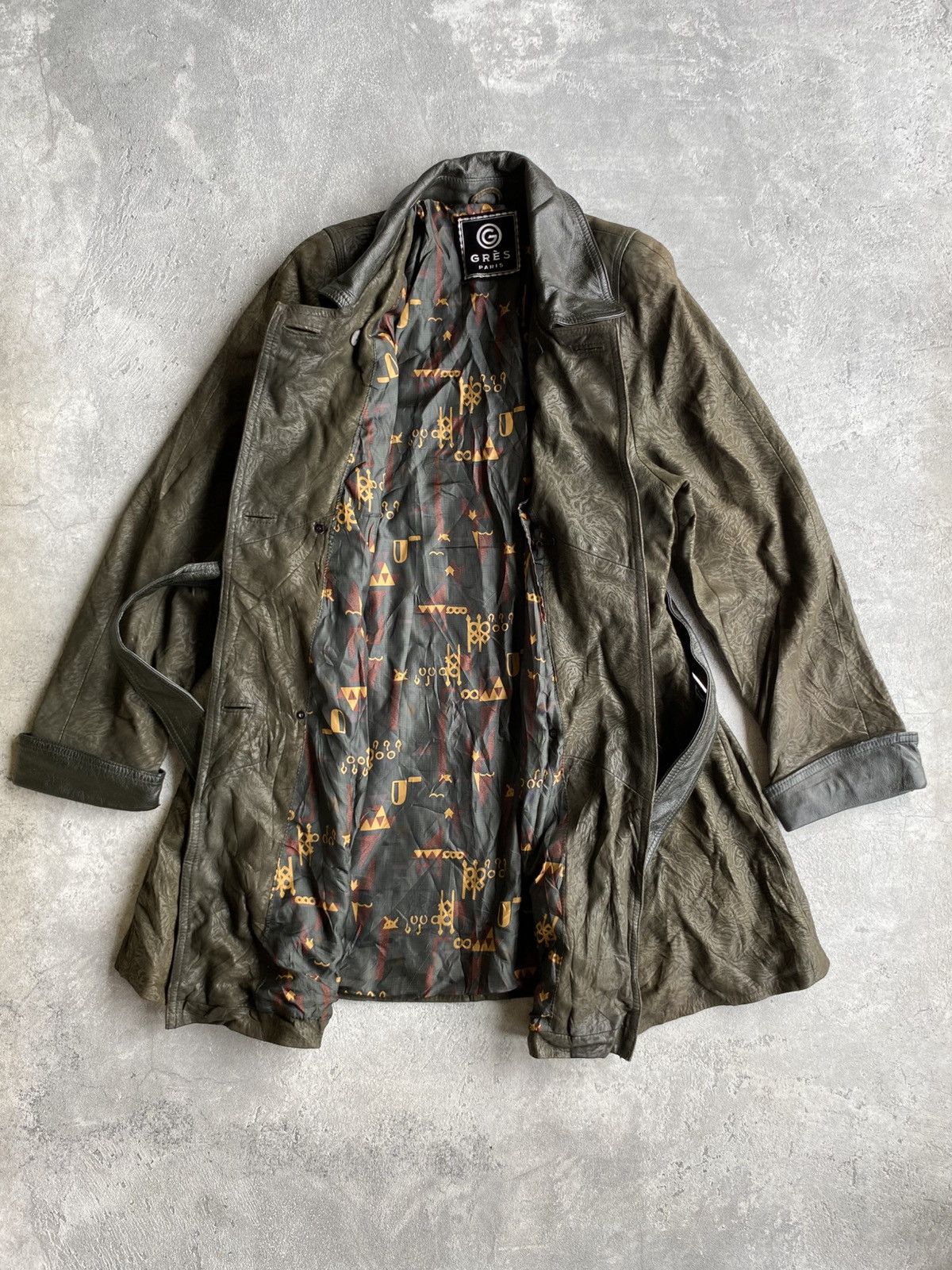 Designer × Vintage Vintage GRES Paris Leather Coat Size M / US 6-8 / IT 42-44 - 9 Thumbnail