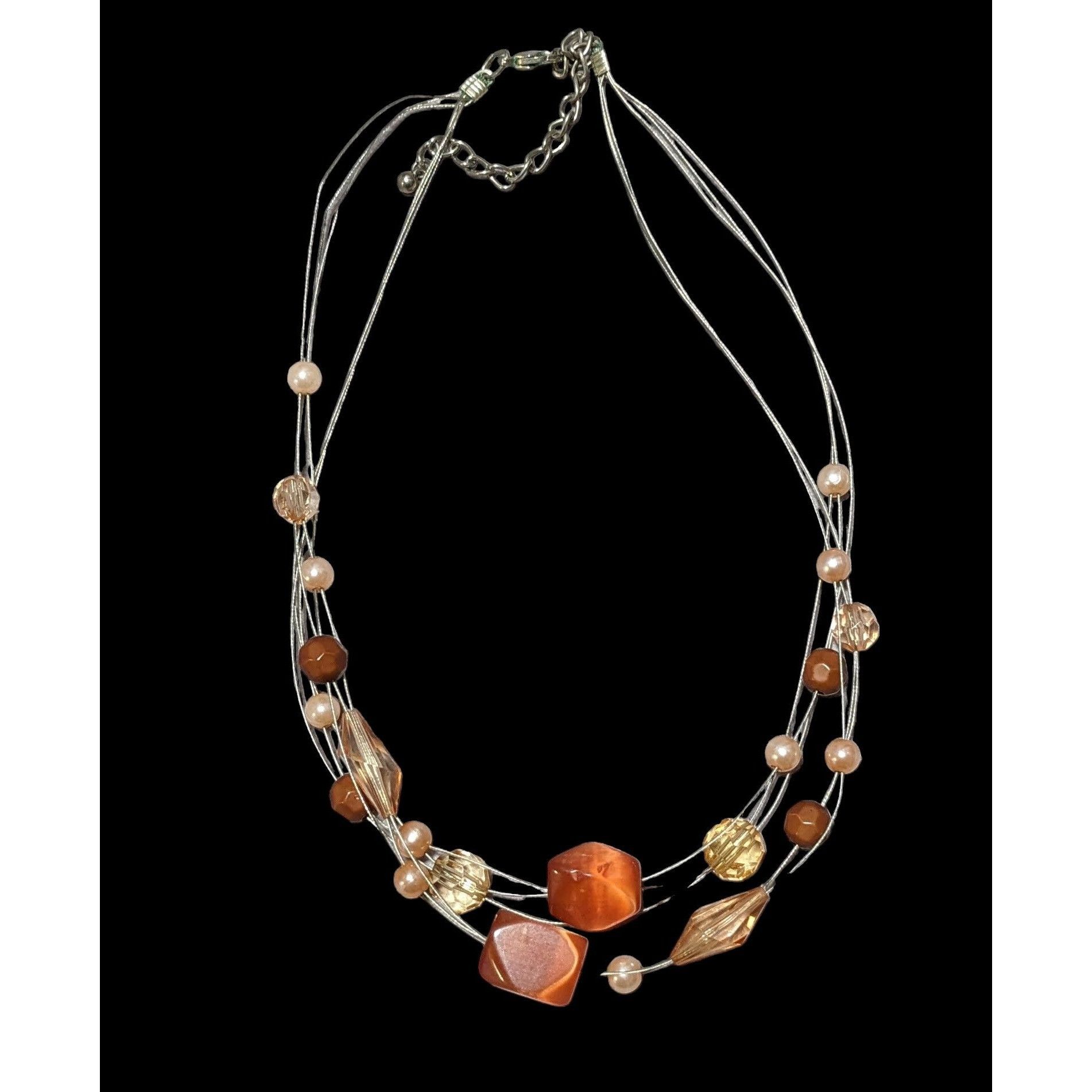 Other Orange Multilayer Glass Beaded Necklace Size ONE SIZE - 2 Thumbnail