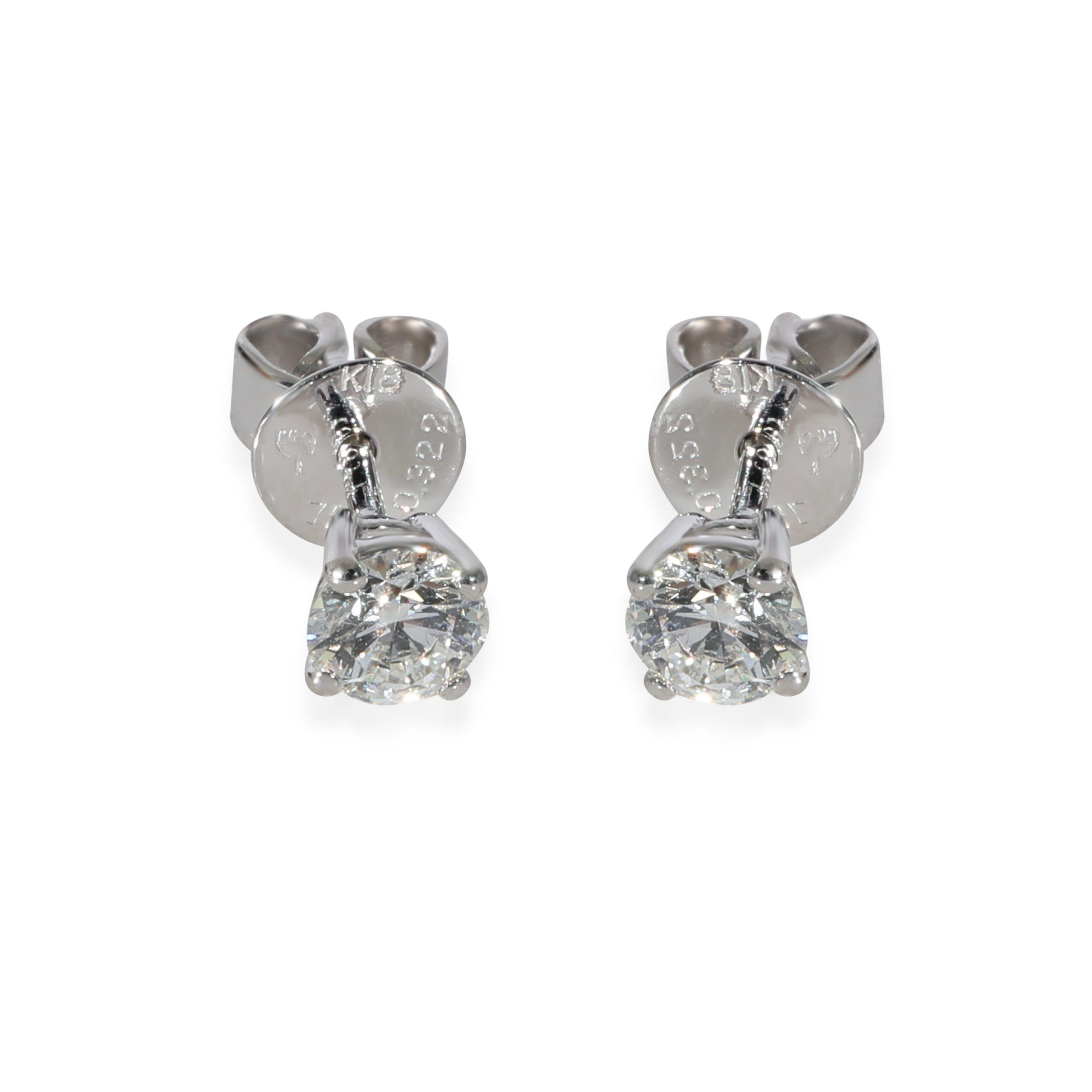 image of Diamond Stud Earrings In Platinum G Vs1 0.63 Ctw in Gold, Women's
