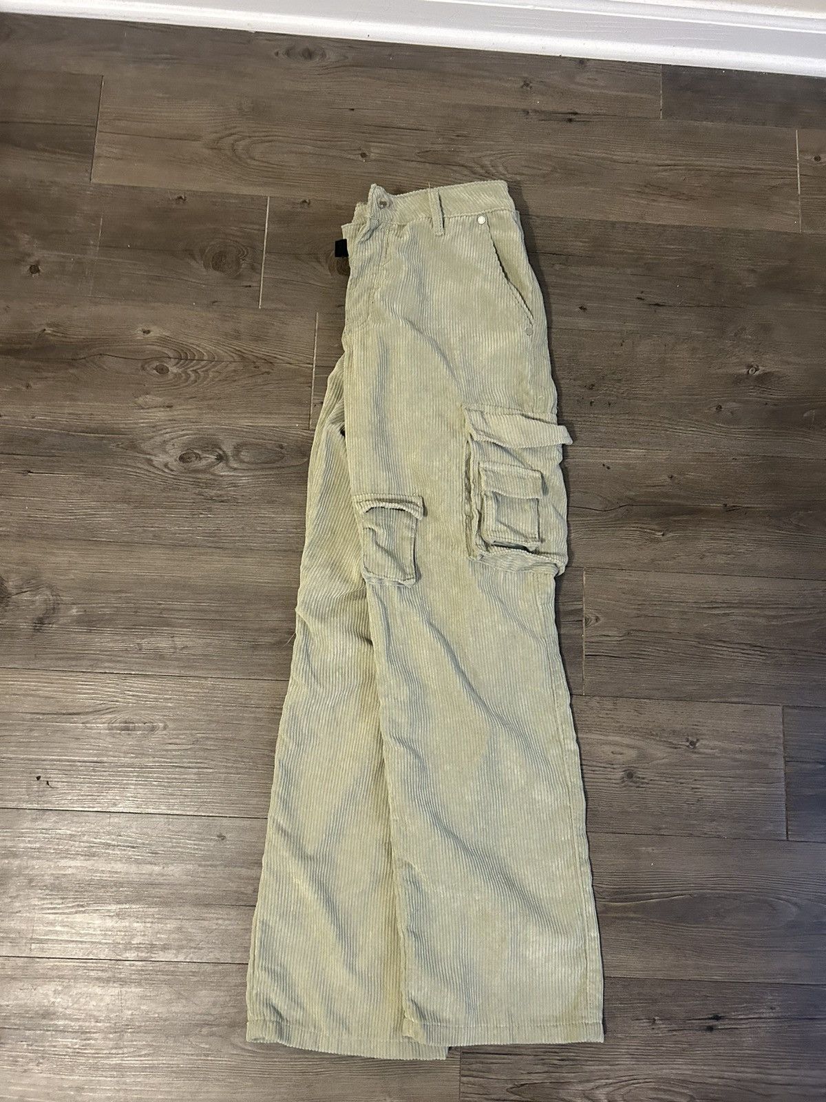Boohoo khaki corduroy cargo pants Size US 32 / EU 48 - 3 Thumbnail