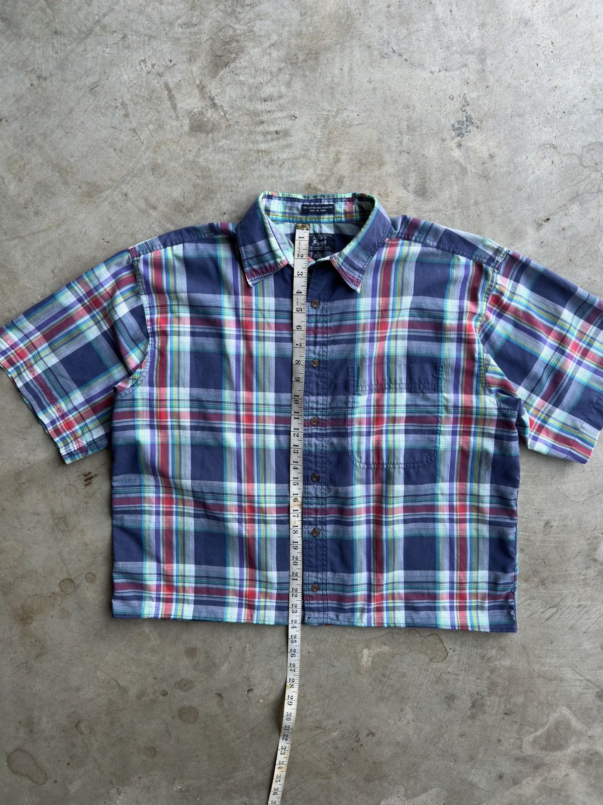 Other Vintage Cropped Plaid Button Down Shirt - M Size US L / EU 52-54 / 3 - 3 Thumbnail