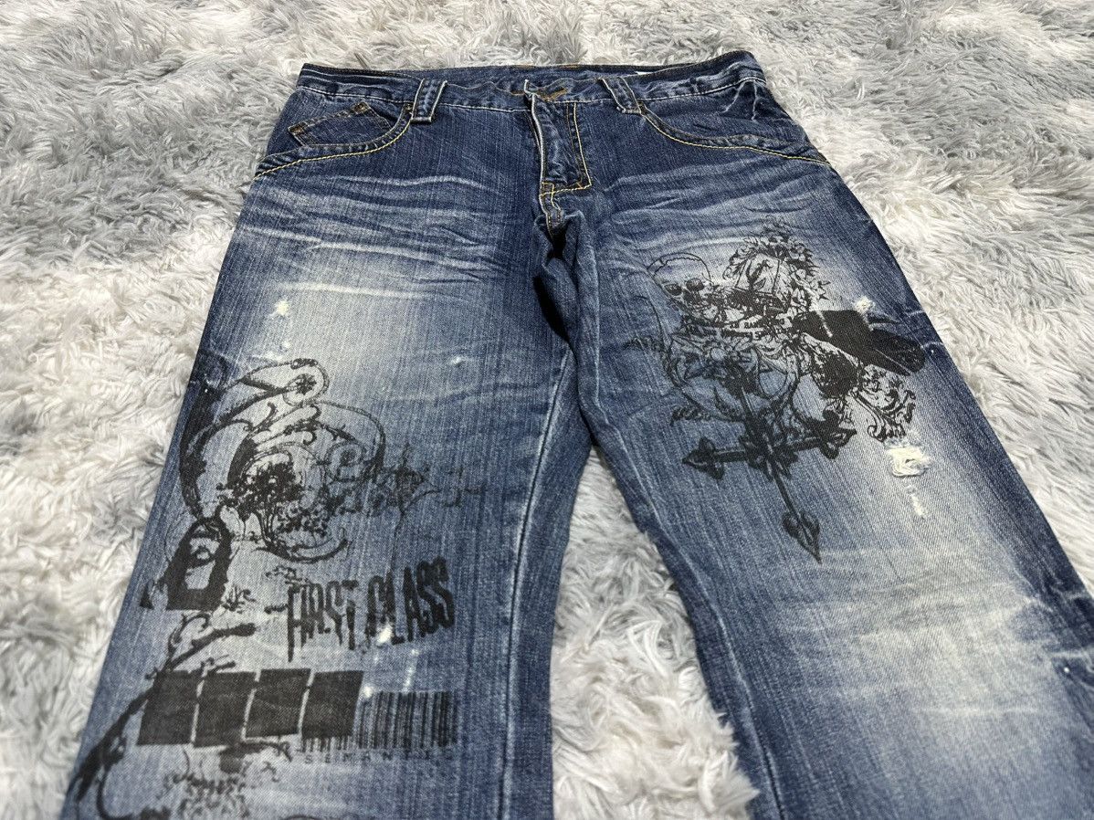 semanticdesign 🔥Ss09 Semantic Design Poem Skull Cross Flared Denim Size US 32 / EU 48 - 3 Thumbnail