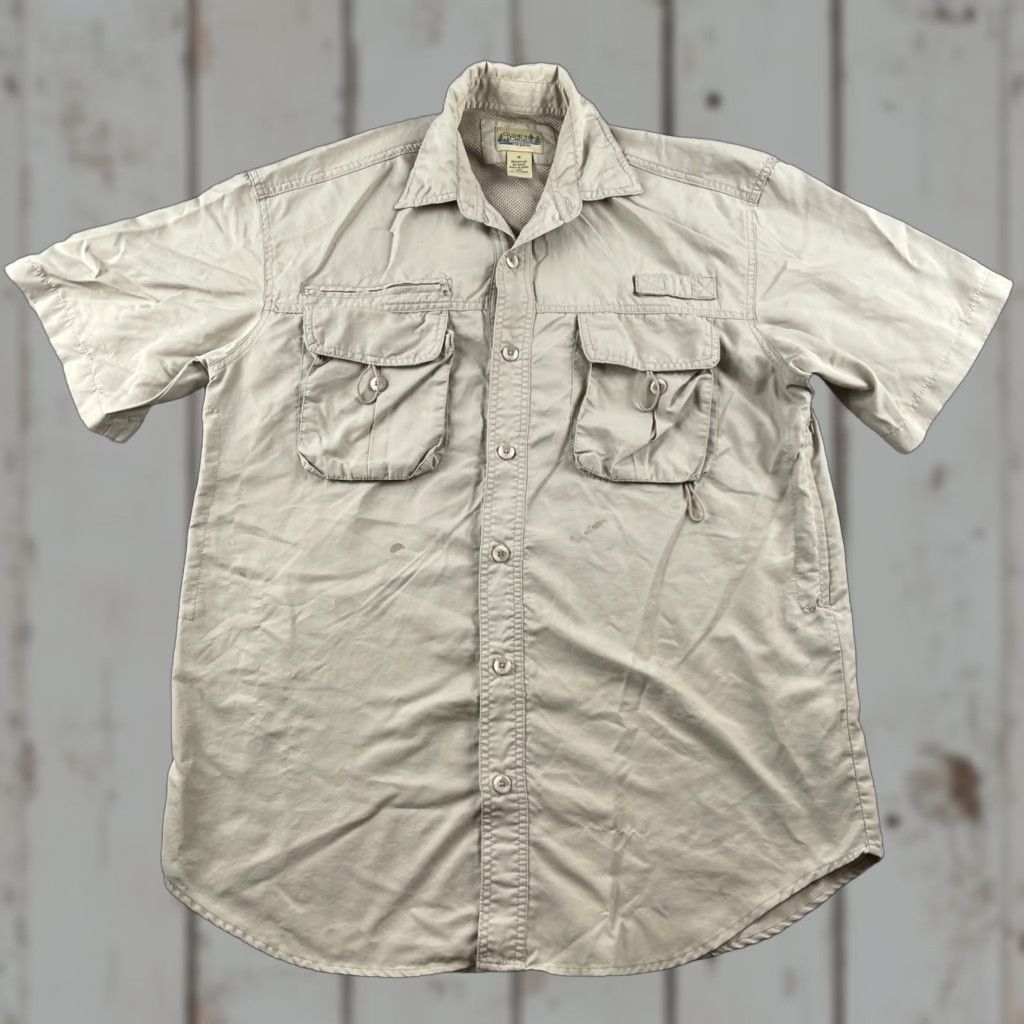 Vintage VINTAGE Guides Choice Medium Safari Utility Shirt Mens Beige Short Sleeve Zip Pockets 90s Size US M / EU 48-50 / 2 - 1 Thumbnail