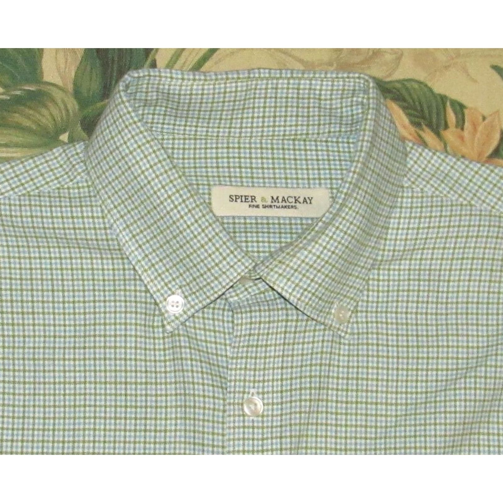 Vintage SPIER & MACKAY Green Blue Long Sleeve Button Down Shirt XL Mens XL Green Blue Button Down Shirt Mens XL Long Sleeve Size US XL / EU 56 / 4 - 2 Thumbnail