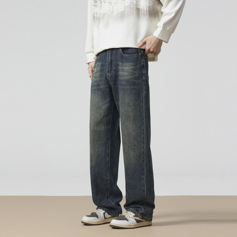 Vintage American retro loose casual straight leg jeans for men Size US 32 / EU 48 - 2 Thumbnail