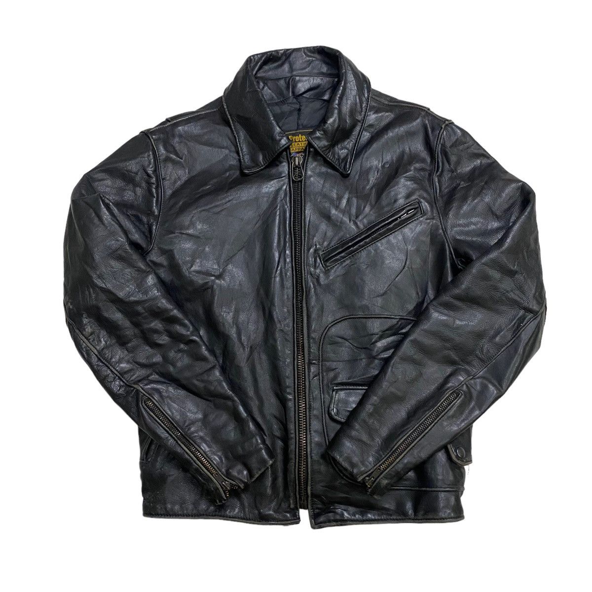 Genuine Leather VINTAGE PROTECH LEATHER APPAREL RIDER JACKET Size US M / EU 48-50 / 2 - 7 Thumbnail