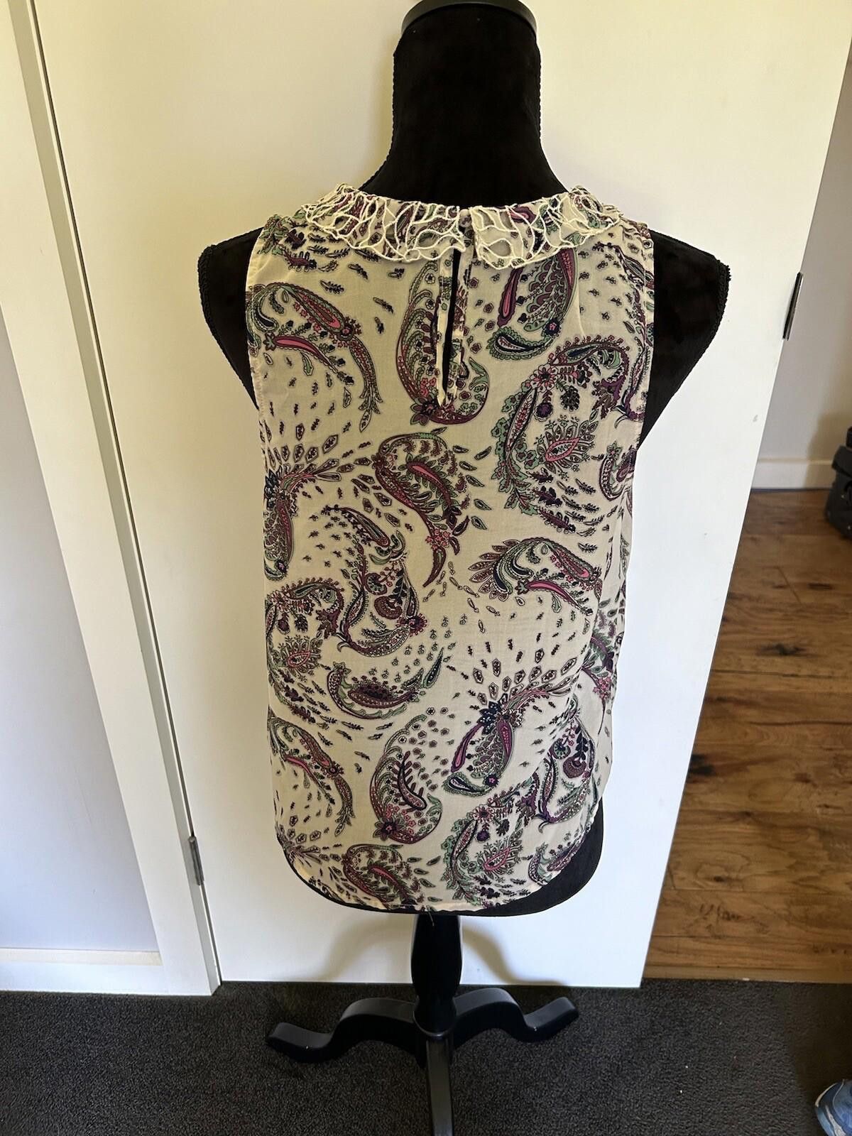 Portland Leather Portmans Corporate Singlet Blouse Paisley - Size 10 (002) Size M / US 6-8 / IT 42-44 - 7 Thumbnail