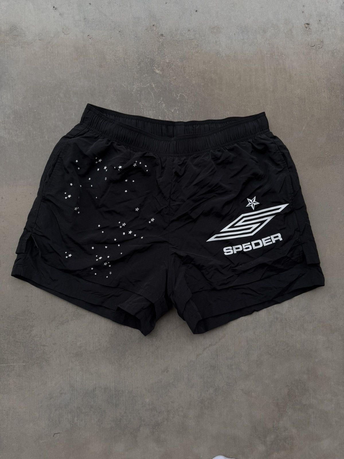 Sp5der Sp5der Black Logo Star Shorts Large New Authentic Size US 34 / EU 50 - 1 Thumbnail