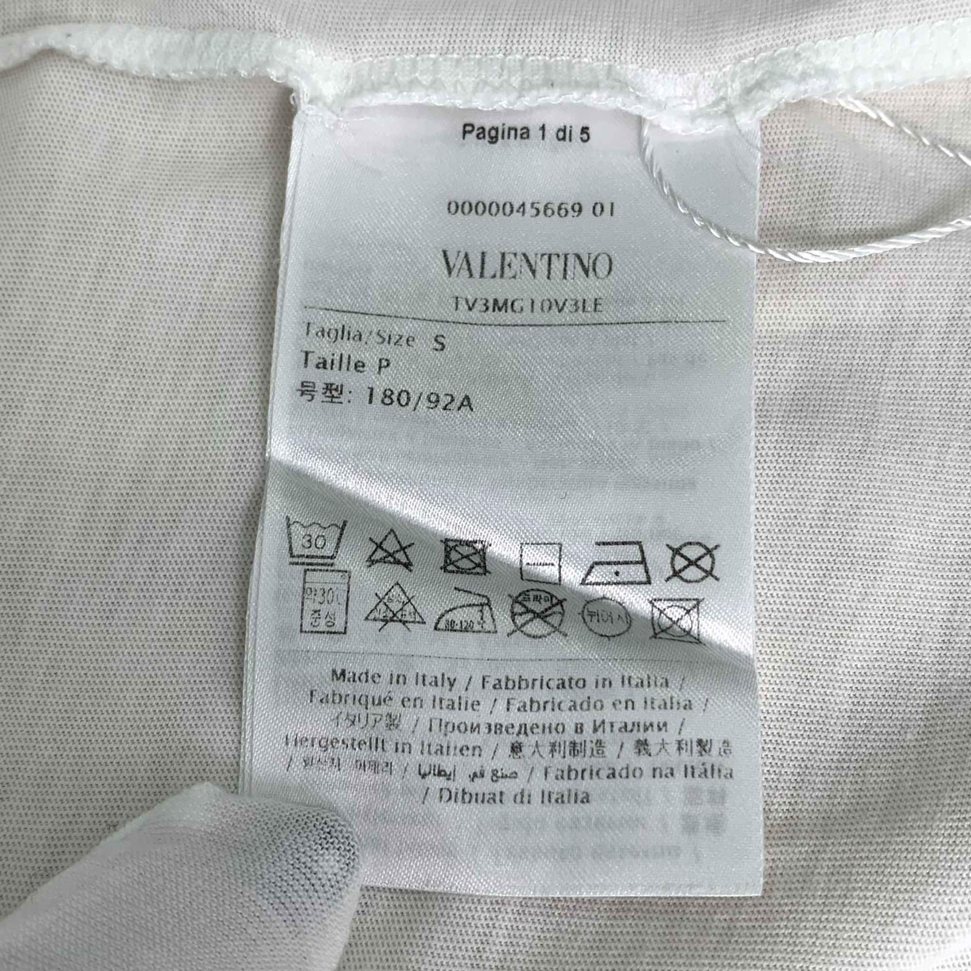 Valentino Valentino White "VLTN" Logo Cotton T-Shirt S Size Made In It Size S / US 4 / IT 40 - 4 Thumbnail