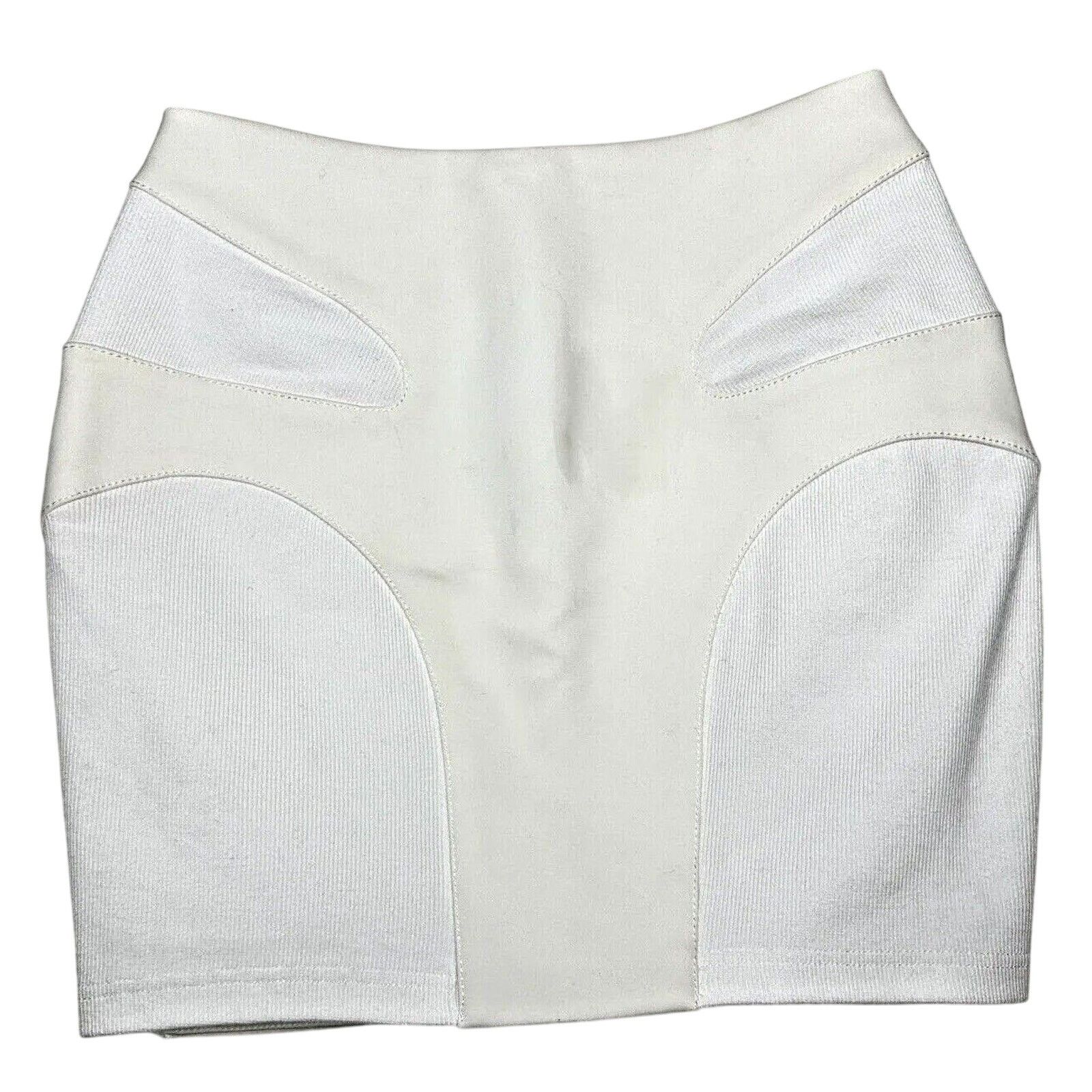 Dion Lee UNIQUE Dion Lee Off-White Contour Stitch Bandage Mini Skirt Size 26" / US 2 / IT 38 - 1 Thumbnail