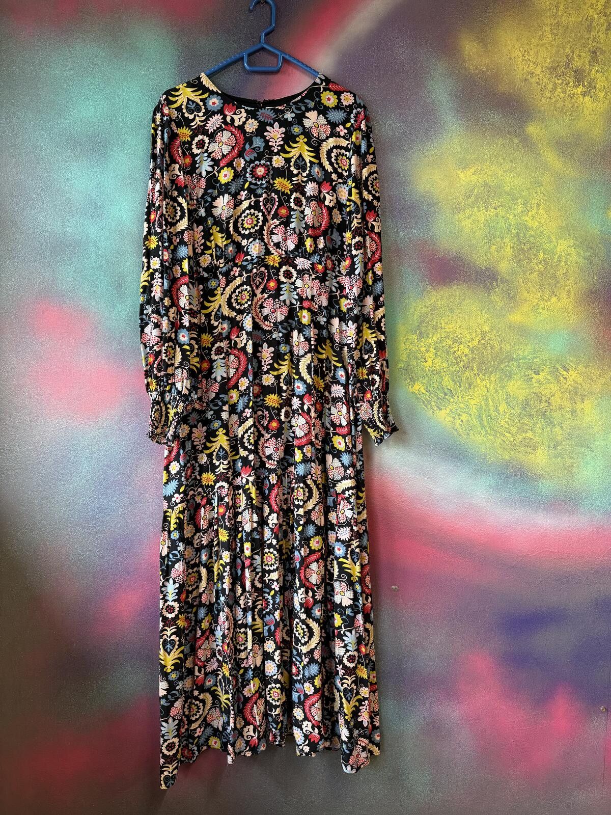 Other Boden Multi Folklore Floral Long Sleeve Tiered Maxi Dress Size XL / US 12-14 / IT 48-50 - 2 Thumbnail
