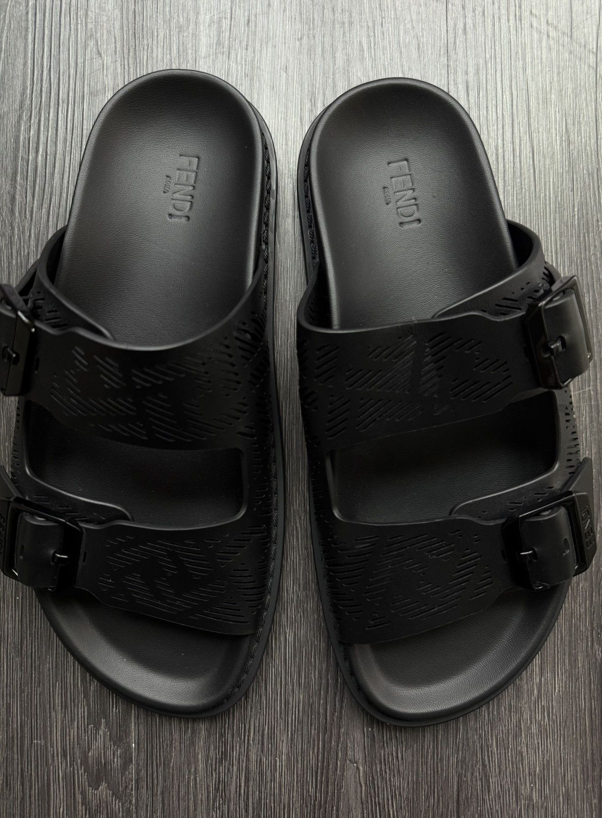 Fendi Fendi Nero Leather Logo Sandals Size US 8 / EU 41 - 3 Thumbnail