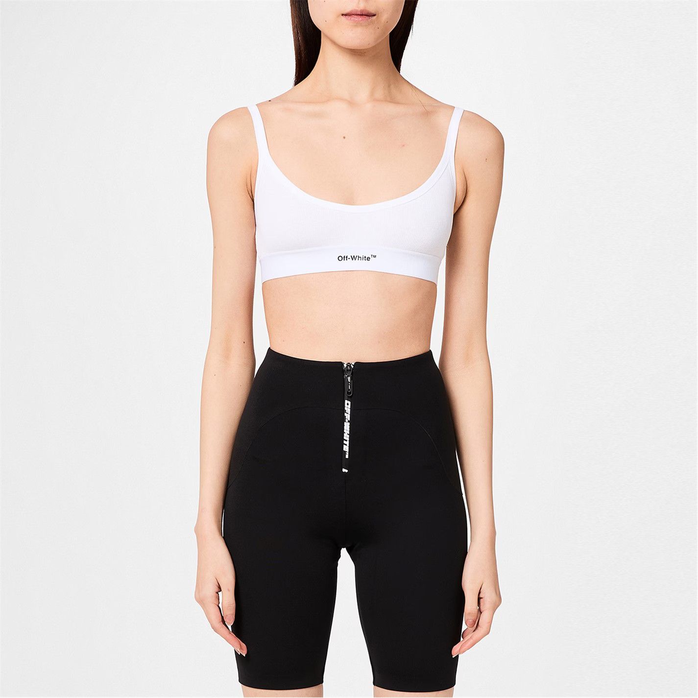 Off-White o1g2r1mq0225 Size: L / Helvetica Logo Basic Rib Bra in White Size ONE SIZE - 6 Thumbnail