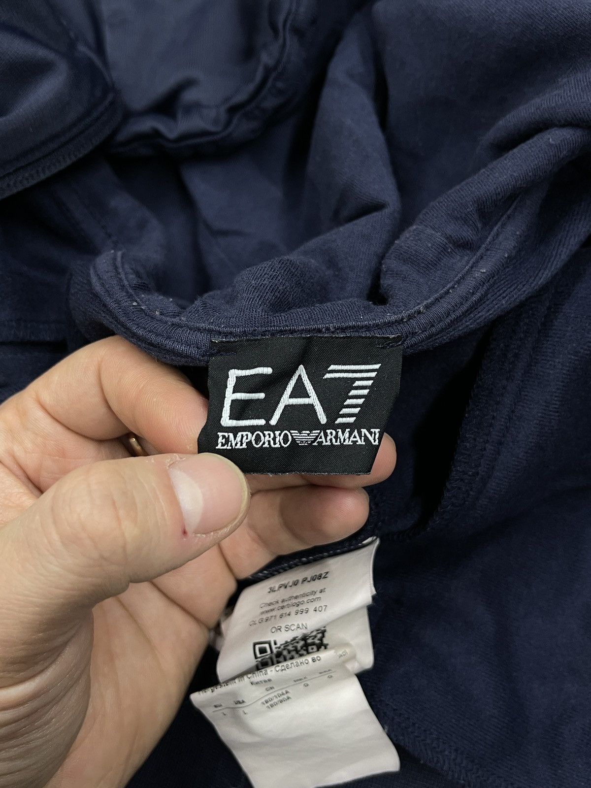 Armani Exchange × Emporio Armani × Giorgio Armani Mens Emporio Armani Zip Hoodie Navy Lampas Size L Size US L / EU 52-54 / 3 - 10 Thumbnail