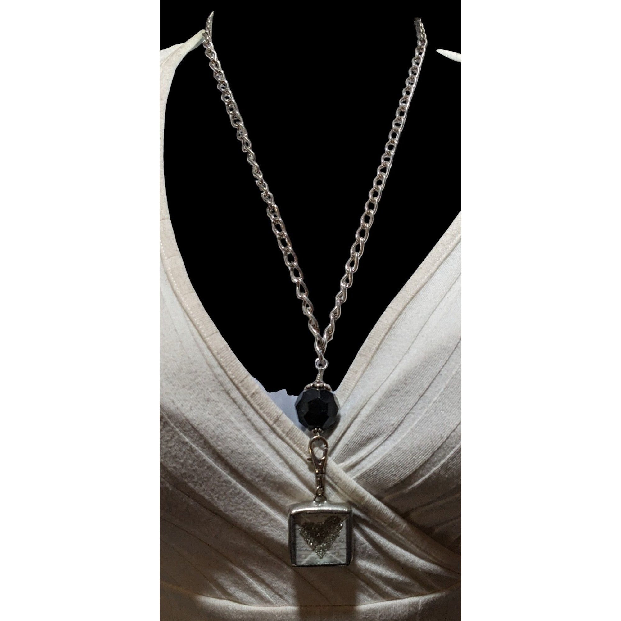 Other Unique Glitter Heart C Reversible Pendant Necklace Size ONE SIZE - 11 Thumbnail