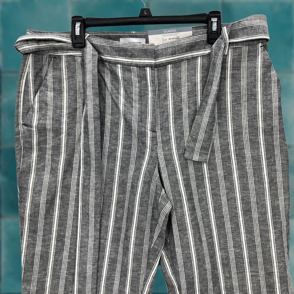 Liz Claiborne Liz Claiborne Pants Womens Size 14 Gray Linen Blend Straight Leg NWT Classic Fit 31in Inseam Ladies Size 36" / US 14 / IT 50 - 1 Thumbnail