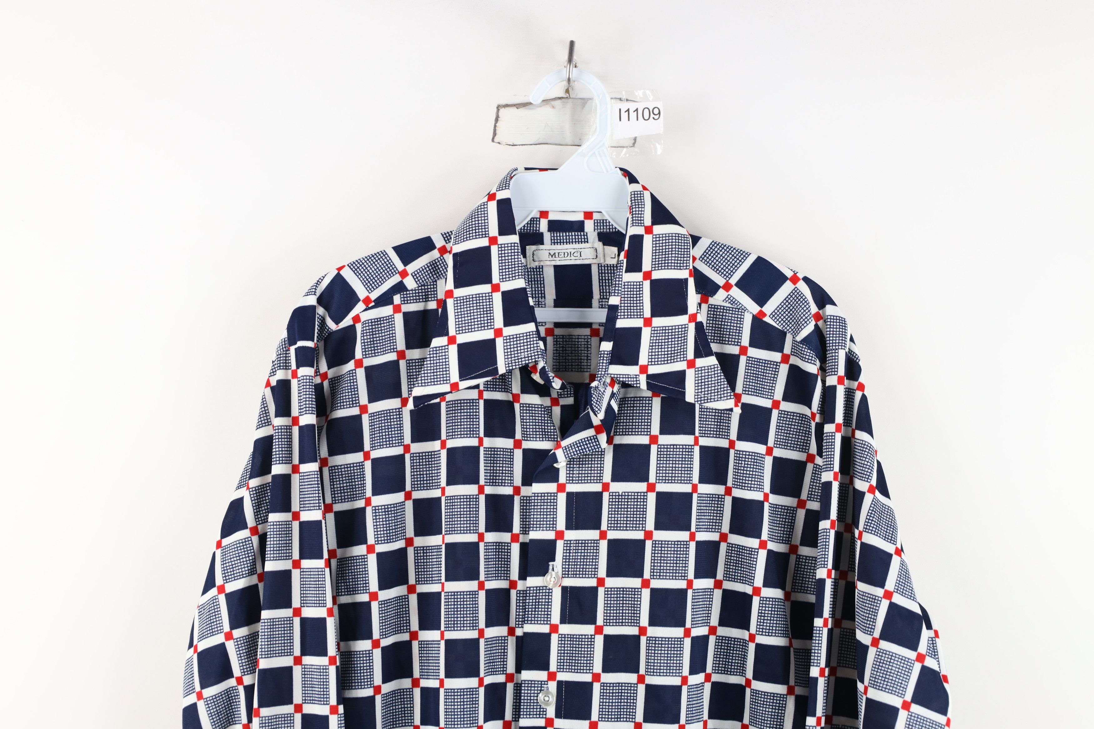 Vintage Vintage 70s Streetwear Knit Collared Button Shirt Size US L / EU 52-54 / 3 - 2 Thumbnail