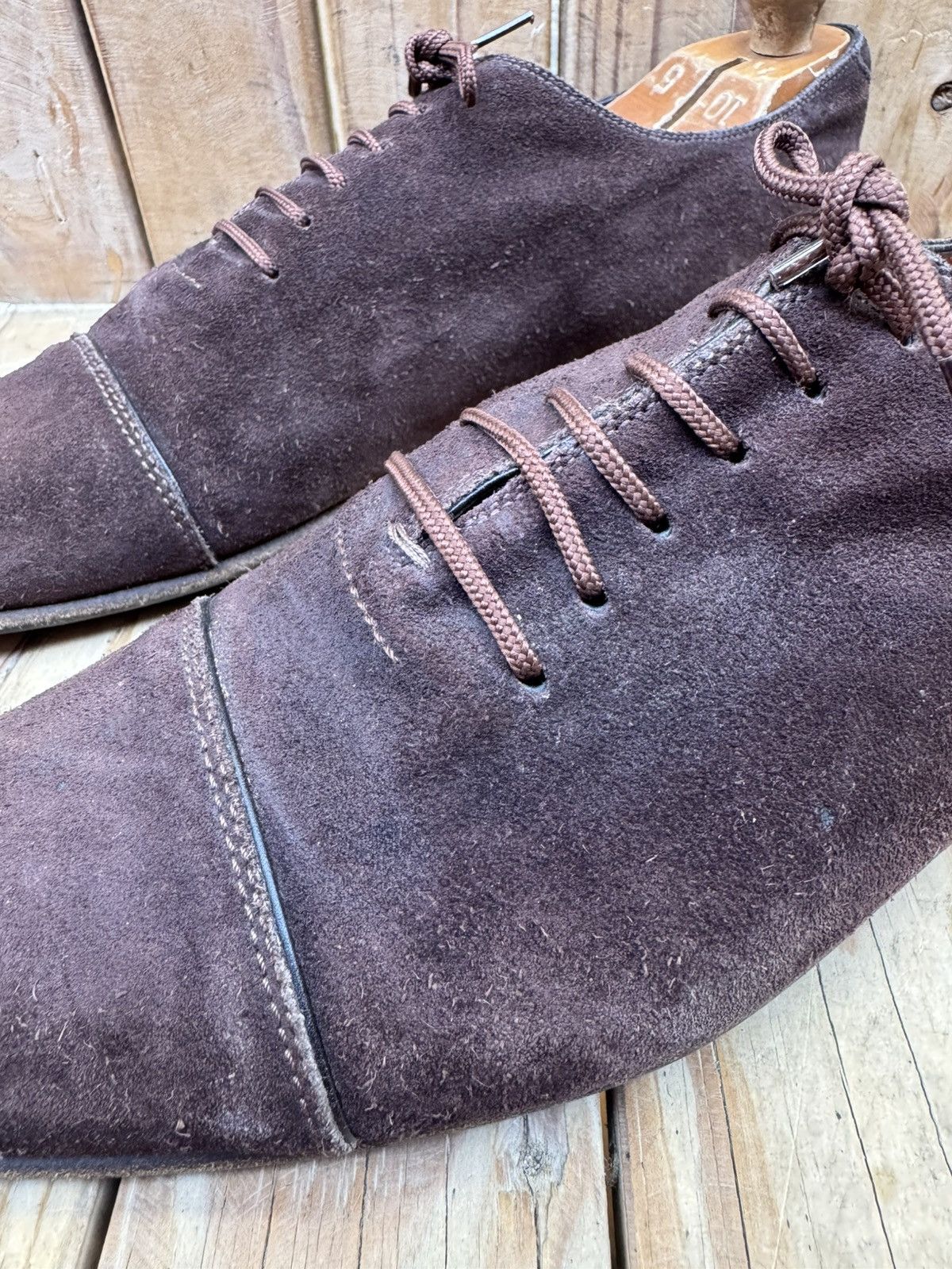 Gucci Gucci brown suede Leather Men's Dress Shoes UK 10.5 EUR 44.5 Size US 11 / EU 44 - 18 Thumbnail