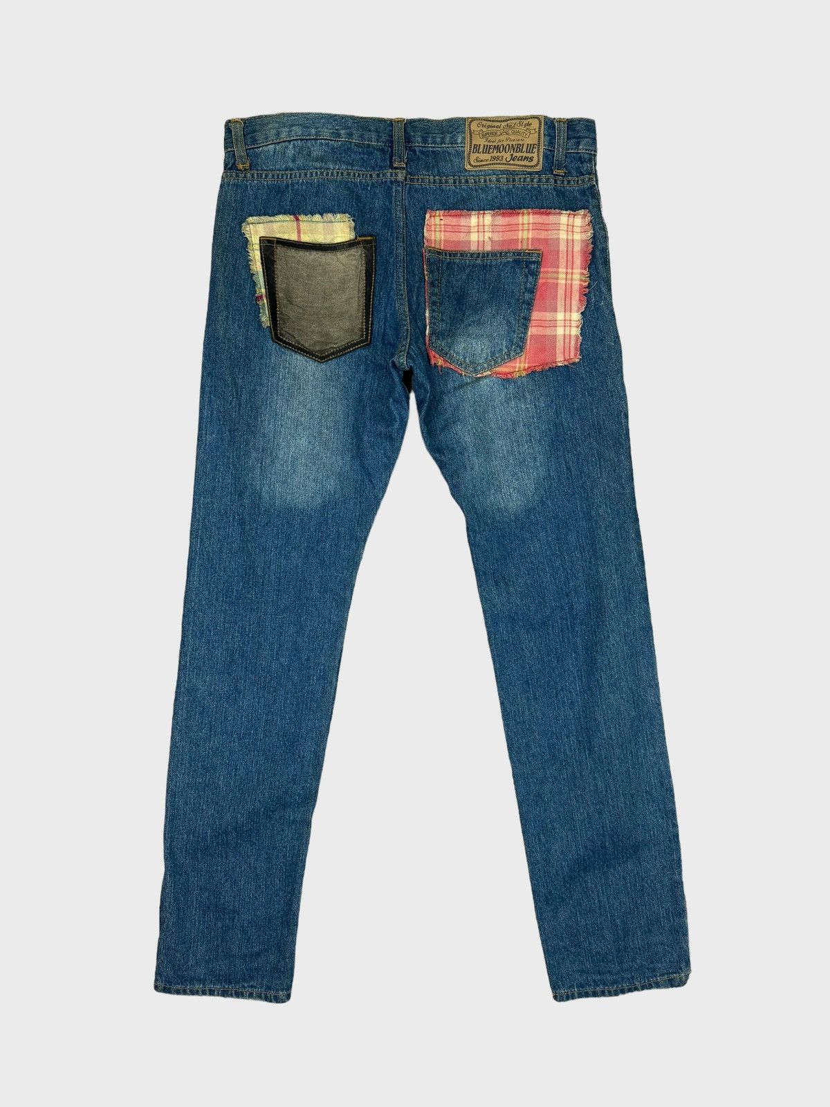 Designer × Japanese Brand BLUE MOON BLUE Patchwork 6 Pocket Distressed Denim Pants Size US 31 - 2 Thumbnail