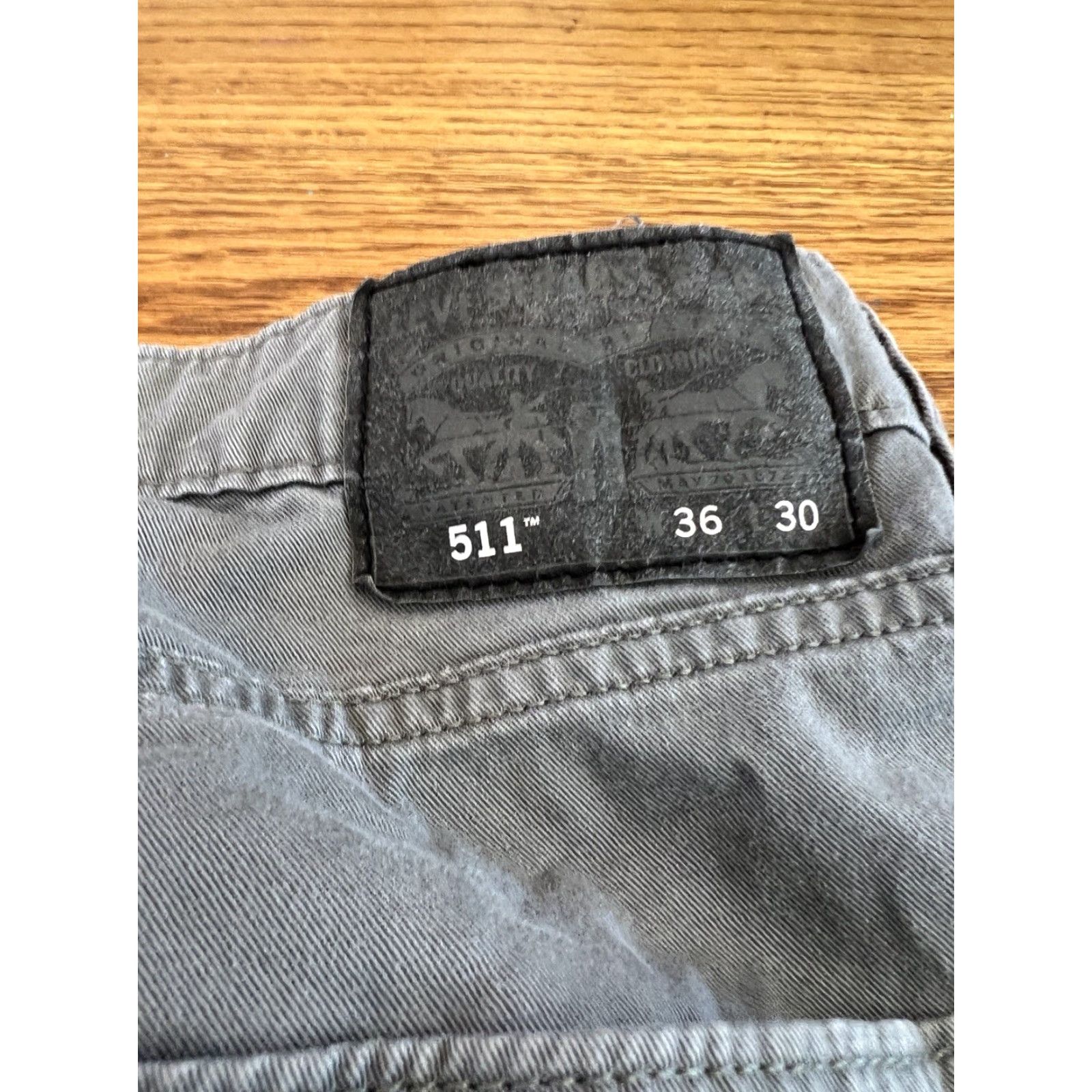 Levi's Levi's 511 Jeans Mens 36x30 Gray Wash Slim Tapered Leg Stretch Denim 5-Pocket Zip Button Size US 36 / EU 52 - 3 Thumbnail