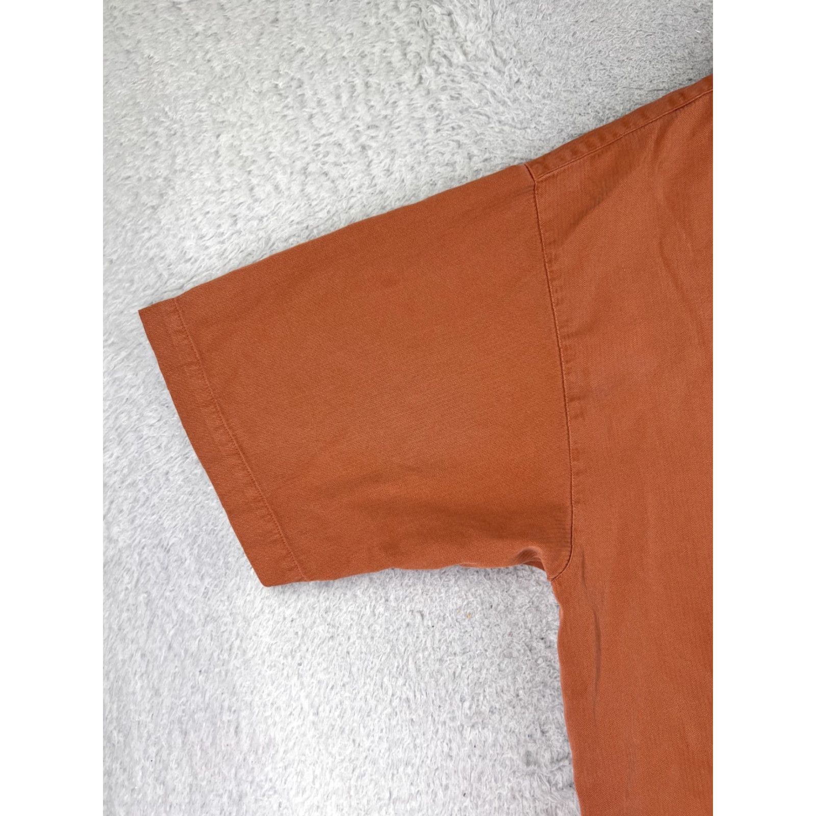 Tommy Bahama Tommy Bahama Shirt Men Large Orange Herringbone Button-Up Casual Beach Resort Aloha 40 in Chest Size US L / EU 52-54 / 3 - 3 Thumbnail