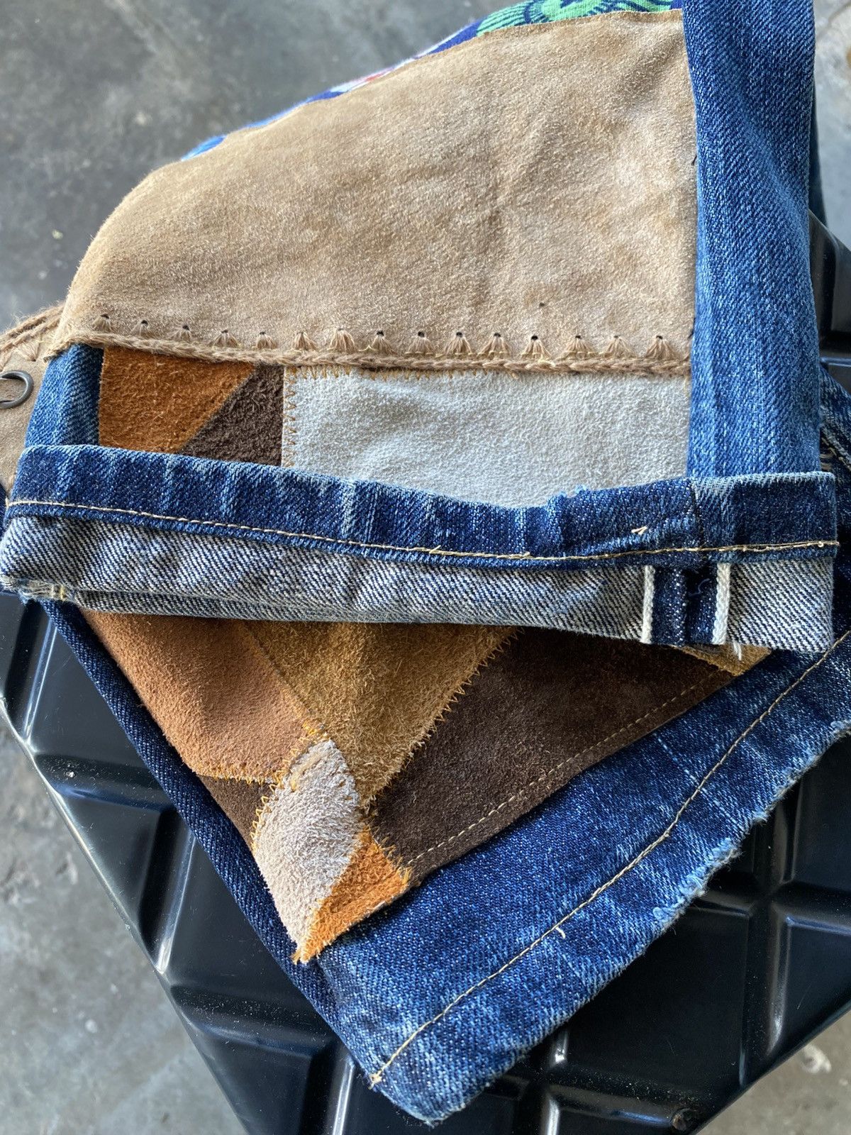 Kapital Kapital Multi Suede Leather Patchwork Avant Garde Denim Size US 31 - 7 Thumbnail