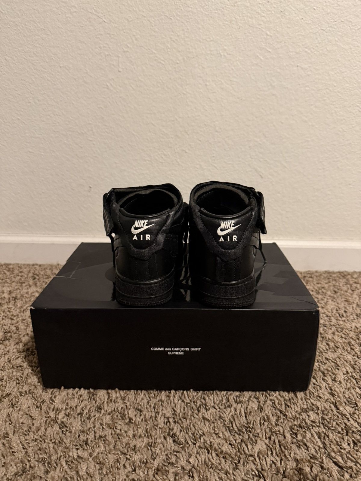 Comme des Garcons Homme Plus × Nike Nike Air Force 1 Mid Comme des Garcons Black Size US 5 / EU 37 - 2 Thumbnail