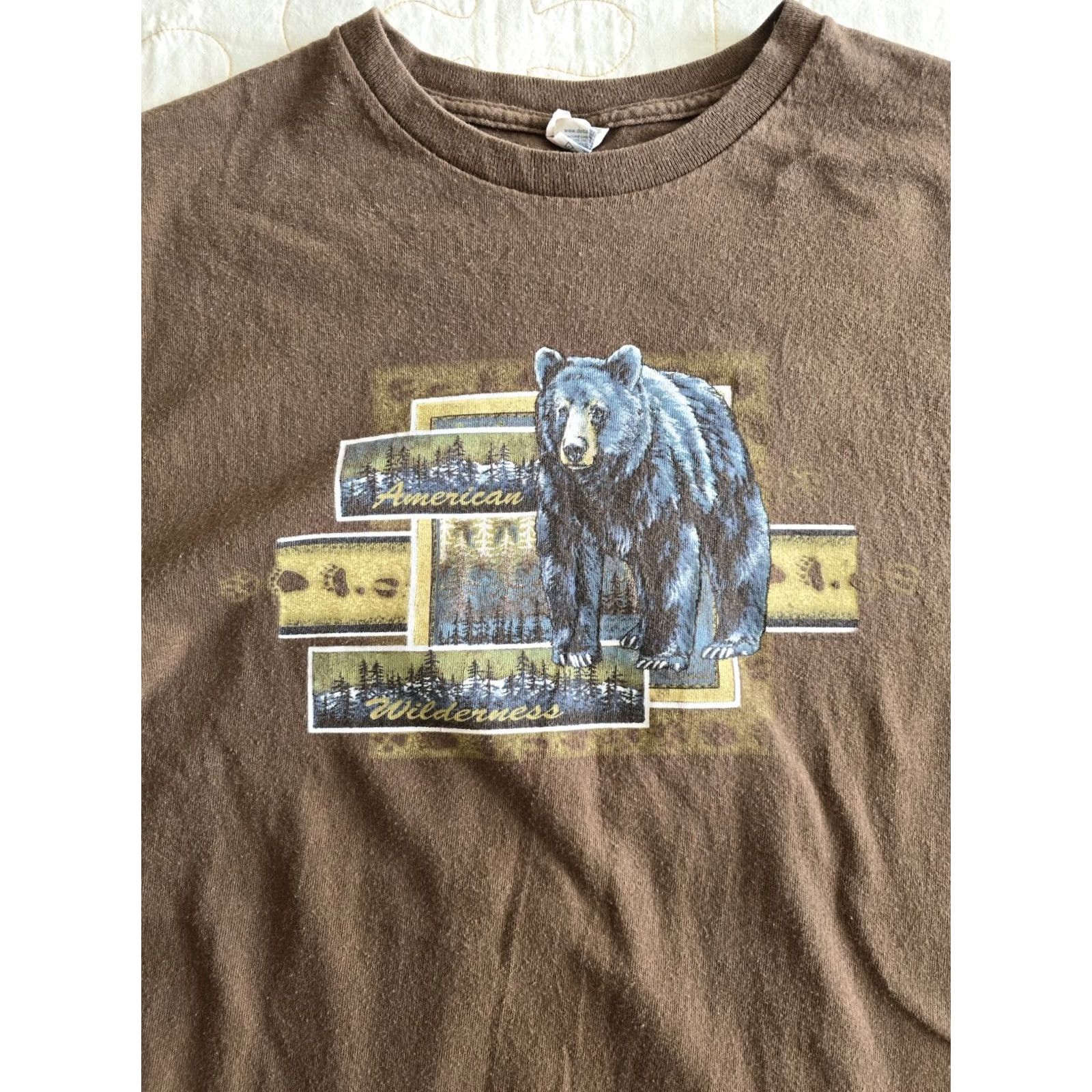 Delta VINTAGE Delta T Shirt Mens Large Brown Bear American Wilderness Nature Y2K 2000s Graphic Tee Cotton Short Sleeve Size US L / EU 52-54 / 3 - 2 Thumbnail