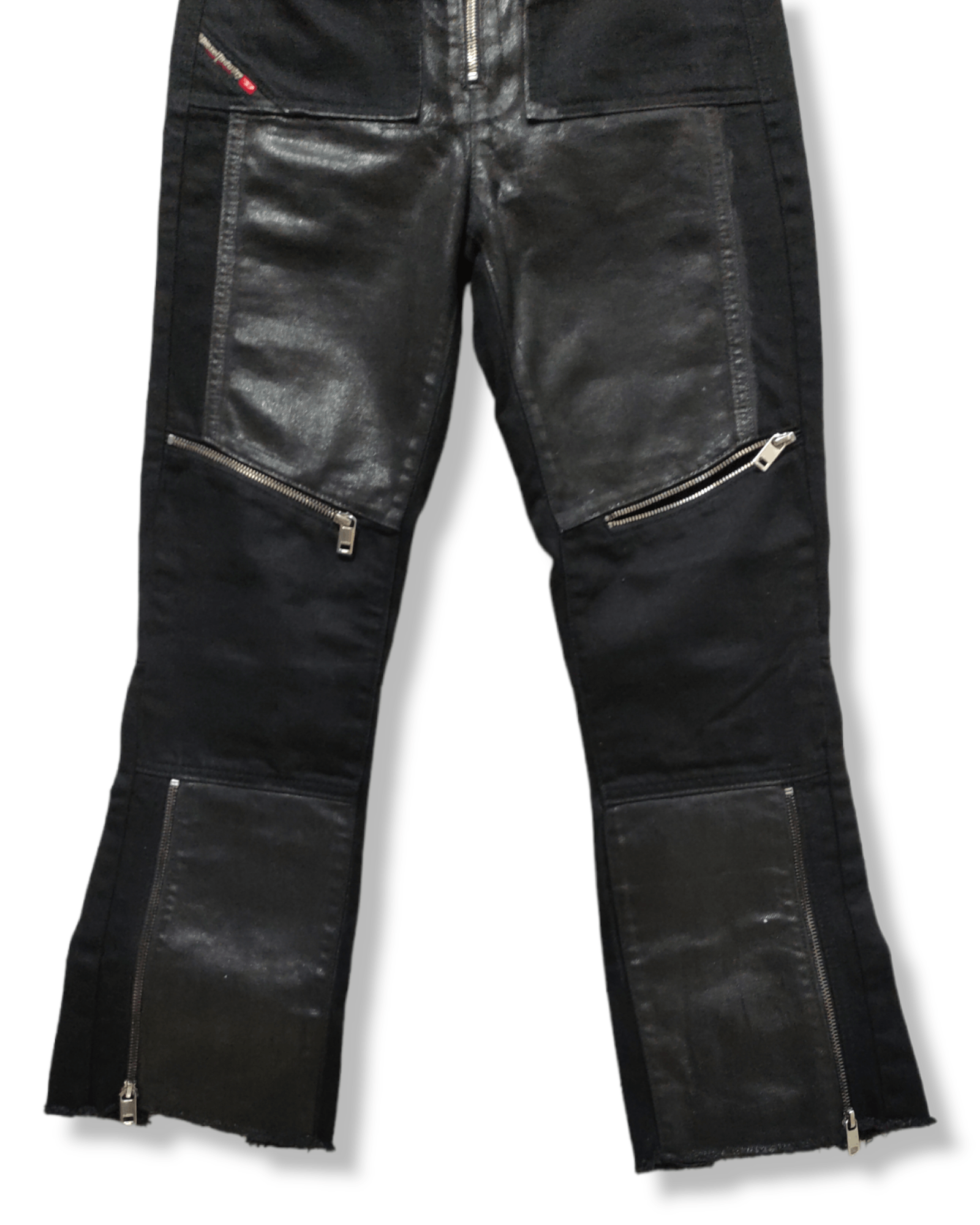 Diesel × Diesel Black Gold Diesel Wax Black Gold Zippered Biker Trouser Pants Size US 29 - 4 Thumbnail
