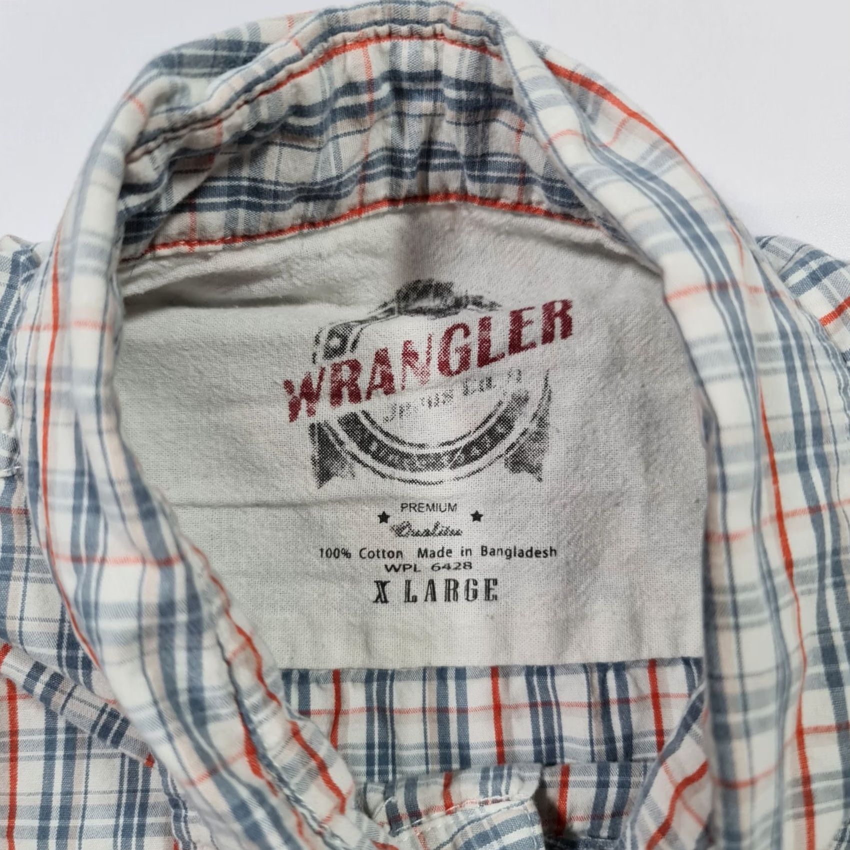 Wrangler Wrangler Shirt Mens XL Blue Check Long Sleeve Regular Fit Cotton Button Size US XL / EU 56 / 4 - 3 Thumbnail