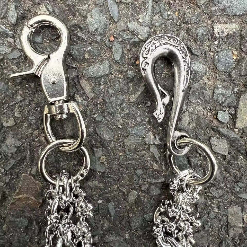 Jewelry Gothic Skull & Ball Link Multi-Layer Wallet Chain Size ONE SIZE - 4 Thumbnail