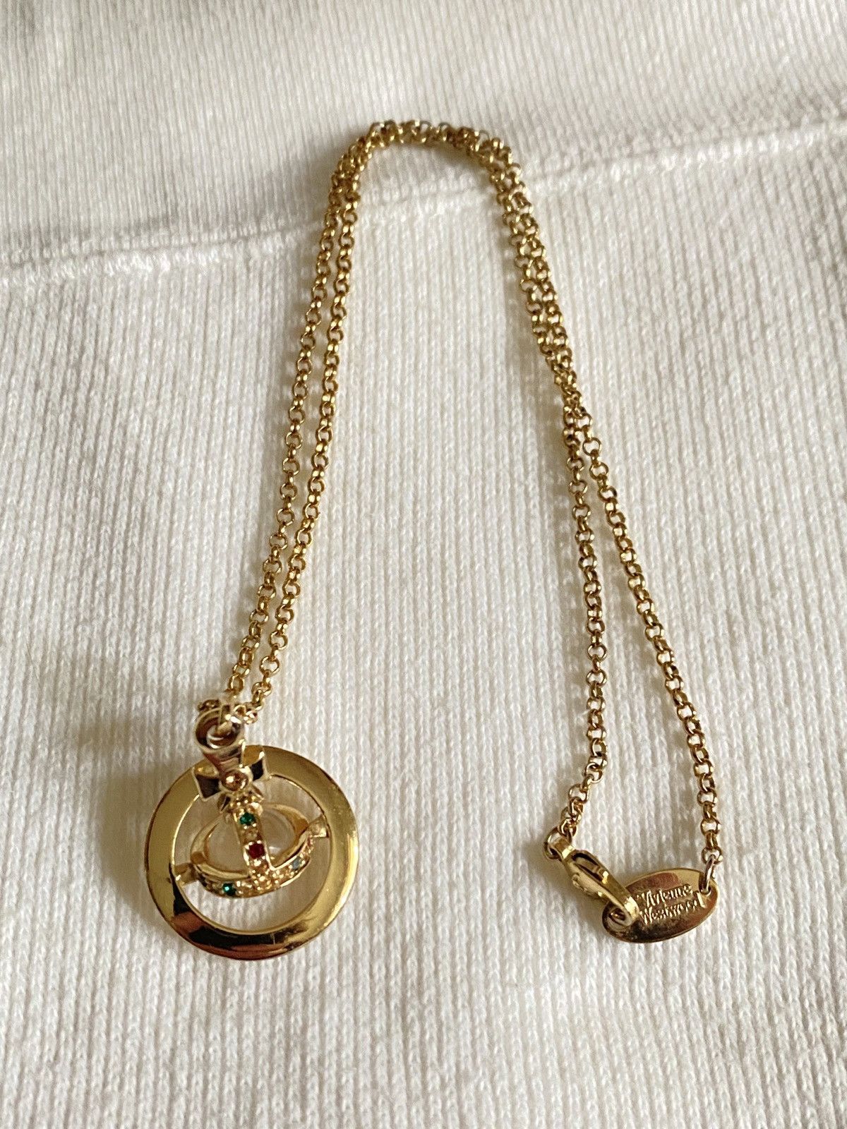 image of Vivienne Westwood Tilted Orb Necklaces in Gold, Men's