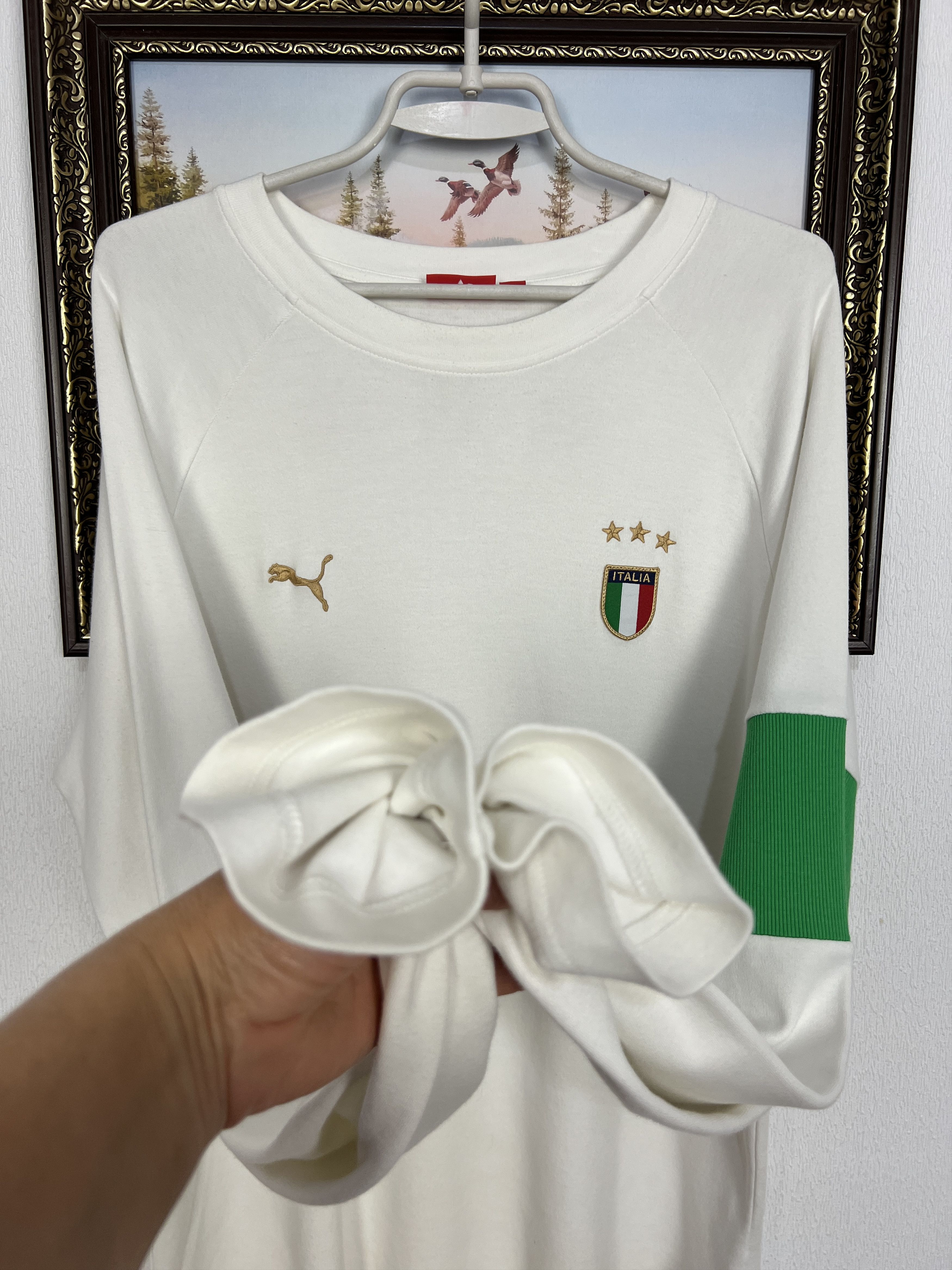 Puma Vintage Italy Football Train Long Sleeve Shirt Soccer Maglia Size US L / EU 52-54 / 3 - 4 Thumbnail
